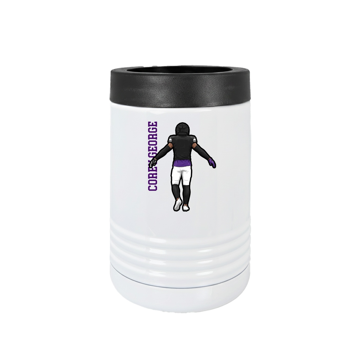 Beverage Holder — Name Vertical in White