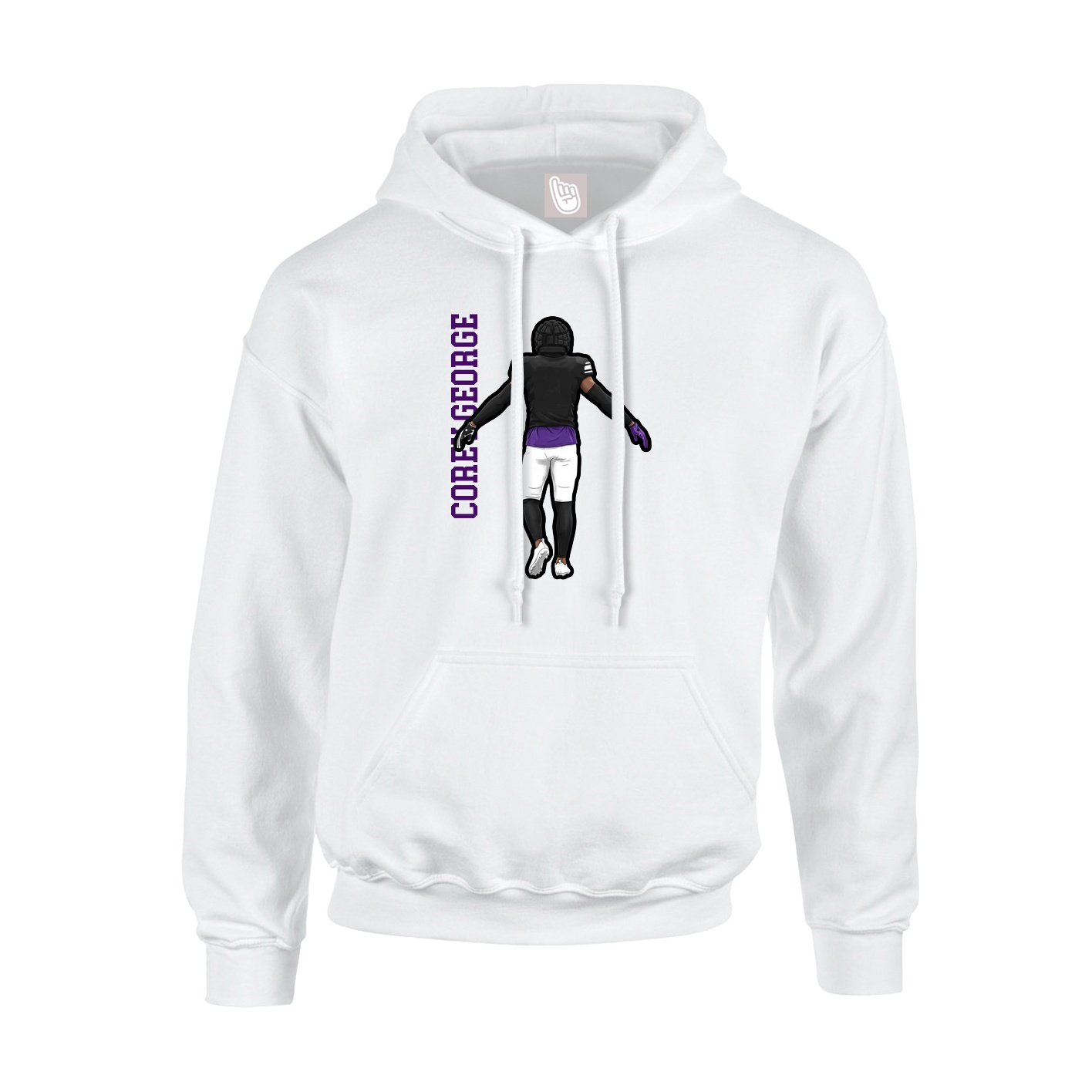 Hoodie — Name Vertical in White