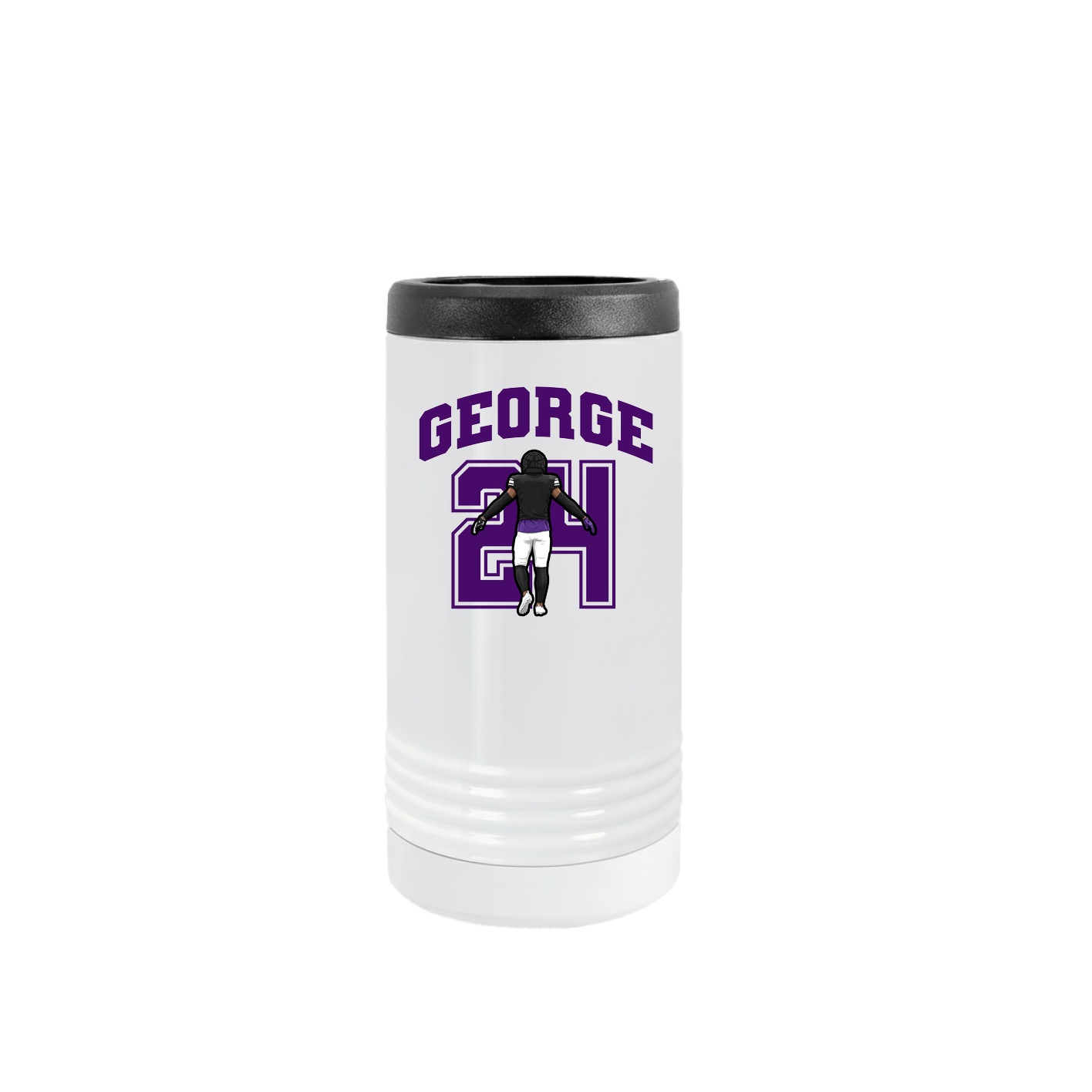 Slim Beverage Holder — Number in White