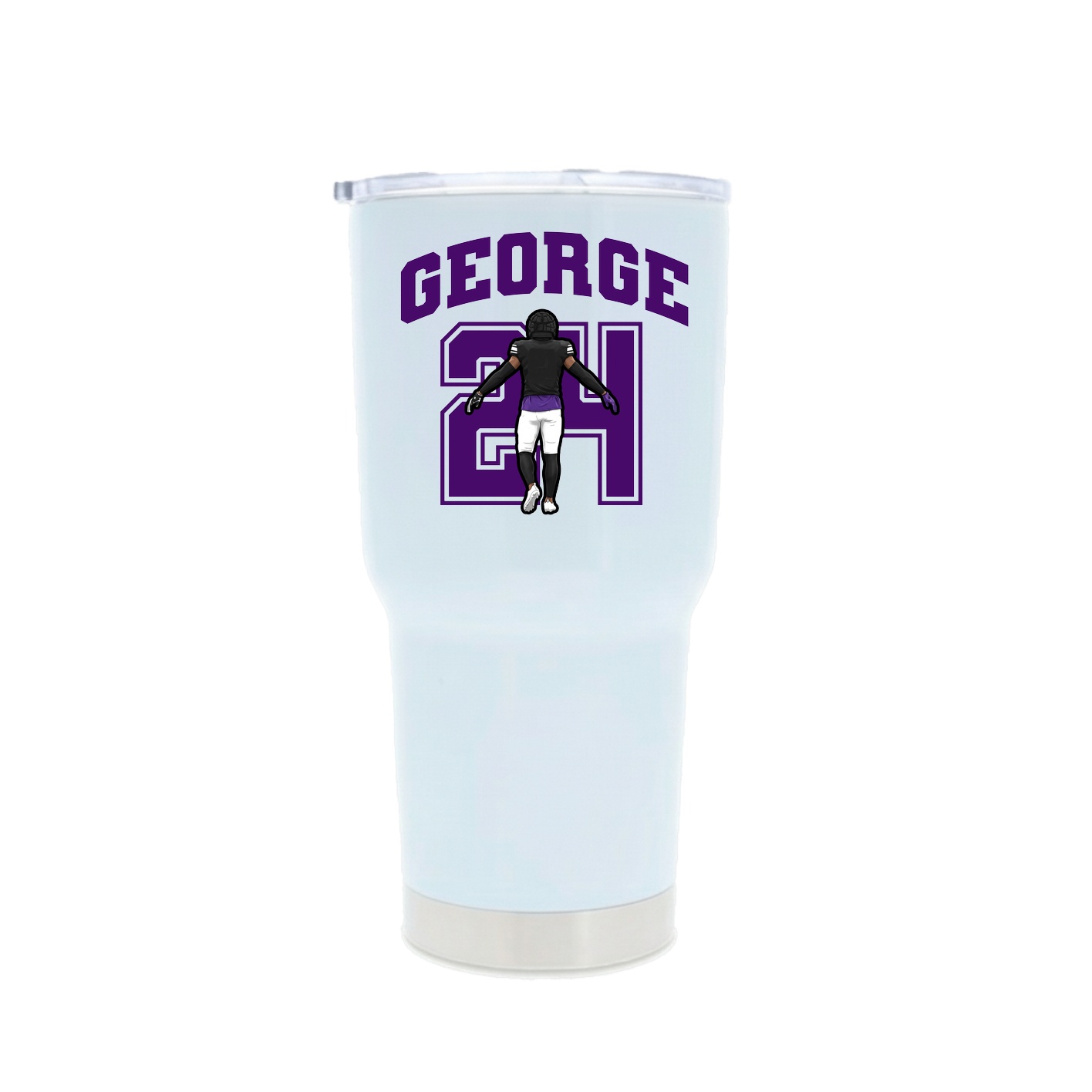 30oz Stainless Steel Tumbler — Number in White