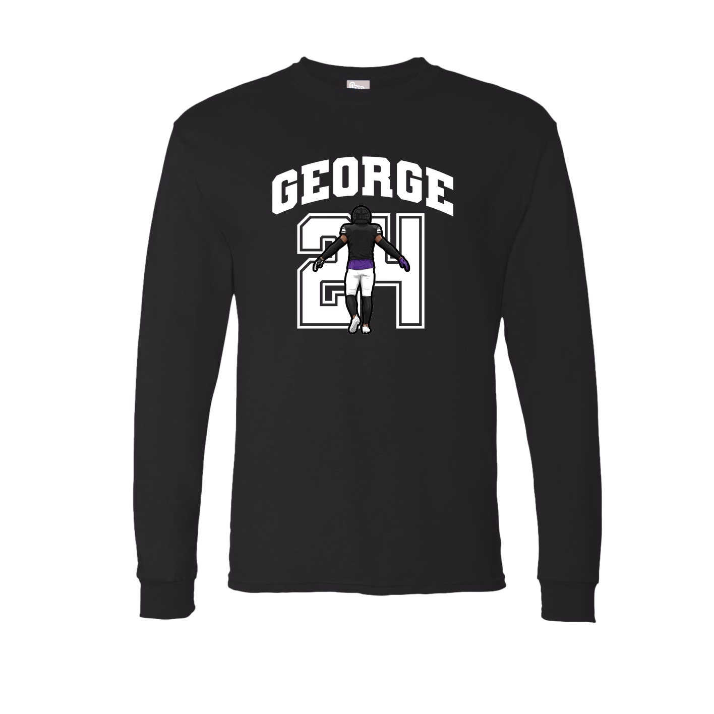 Long Sleeve Tee — Number in Black