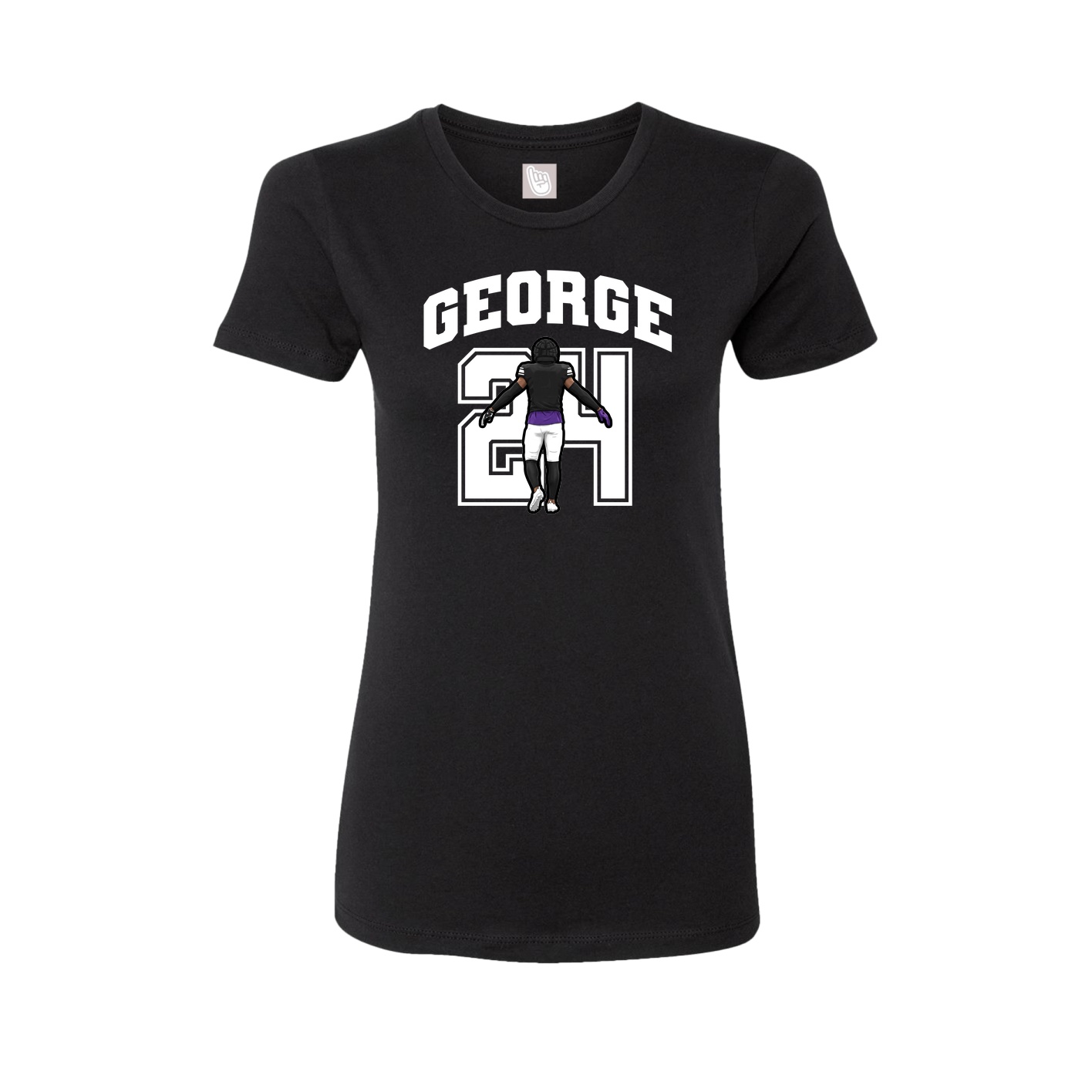 Fitted Women's Tee — Number in Black