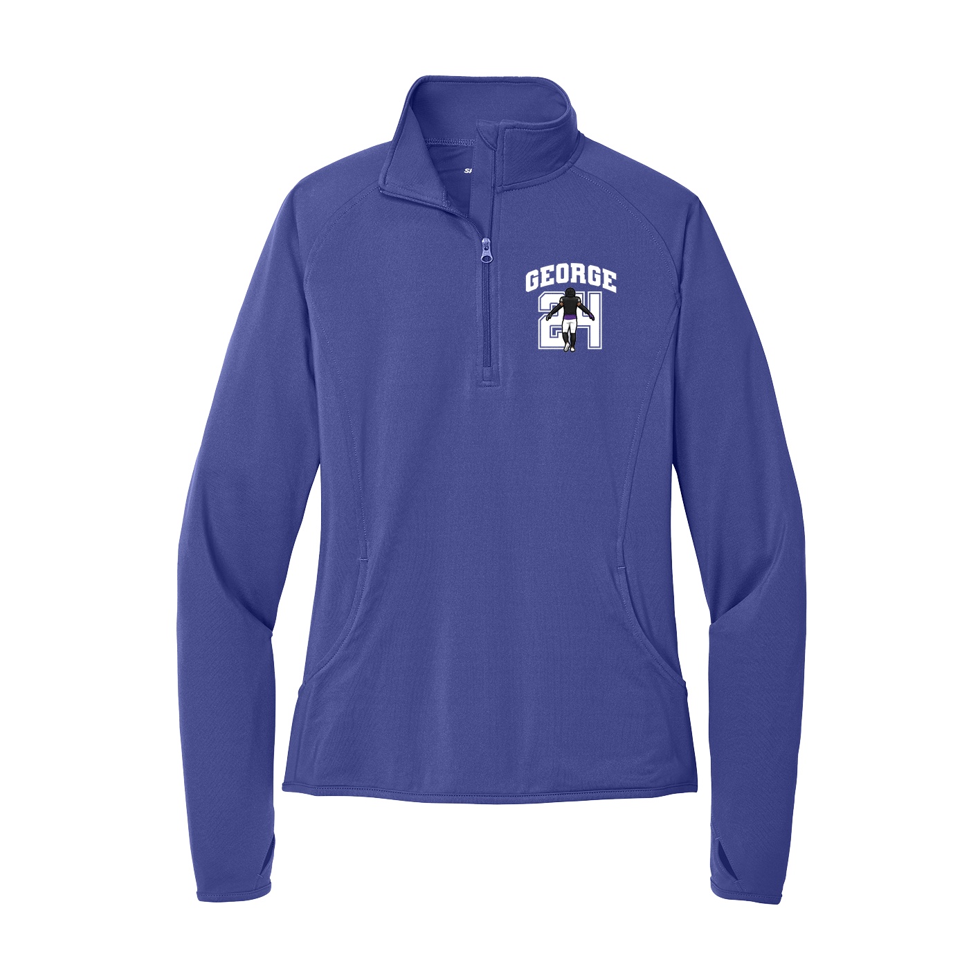 Women's Q-Zip Pullover — Number in Purple