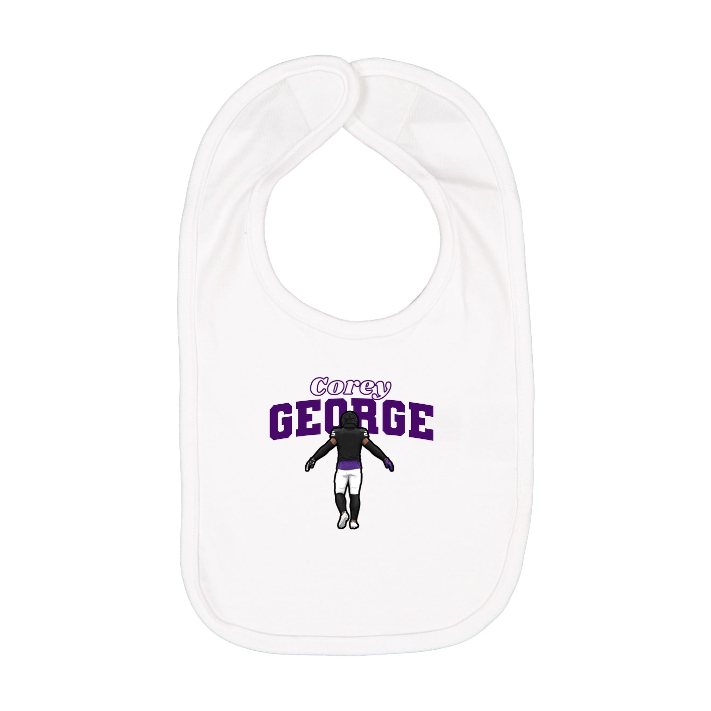 Infant Bib — Name Arch in White
