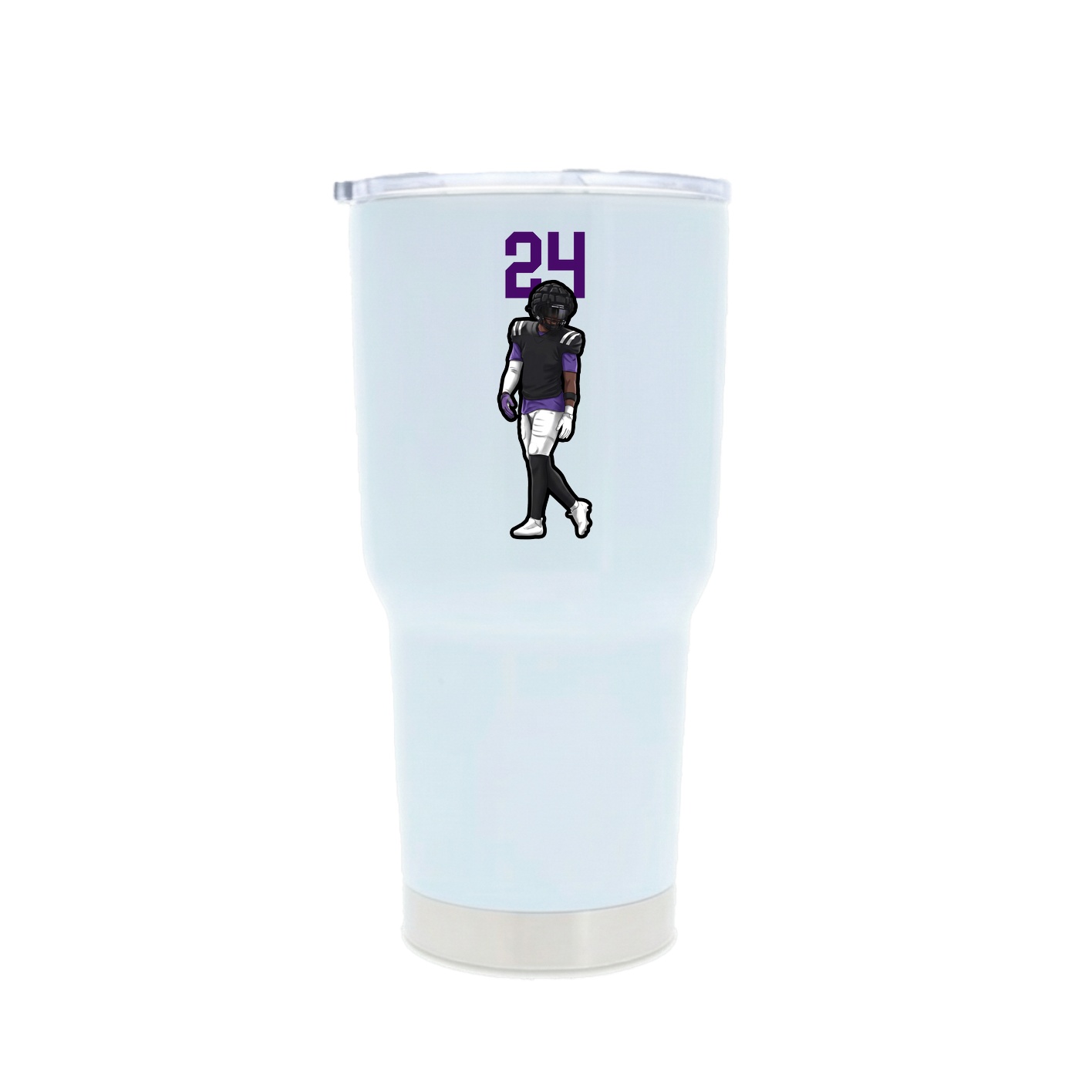 30oz Stainless Steel Tumbler — Number Top in White