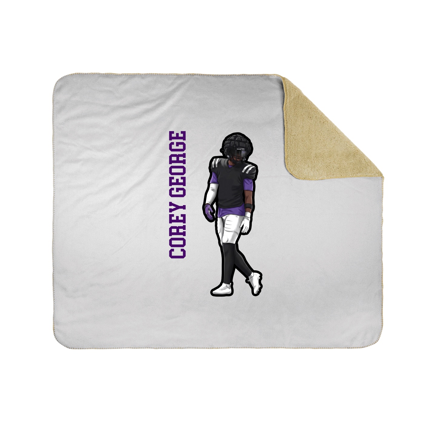 Throw Blanket — Name Vertical in White