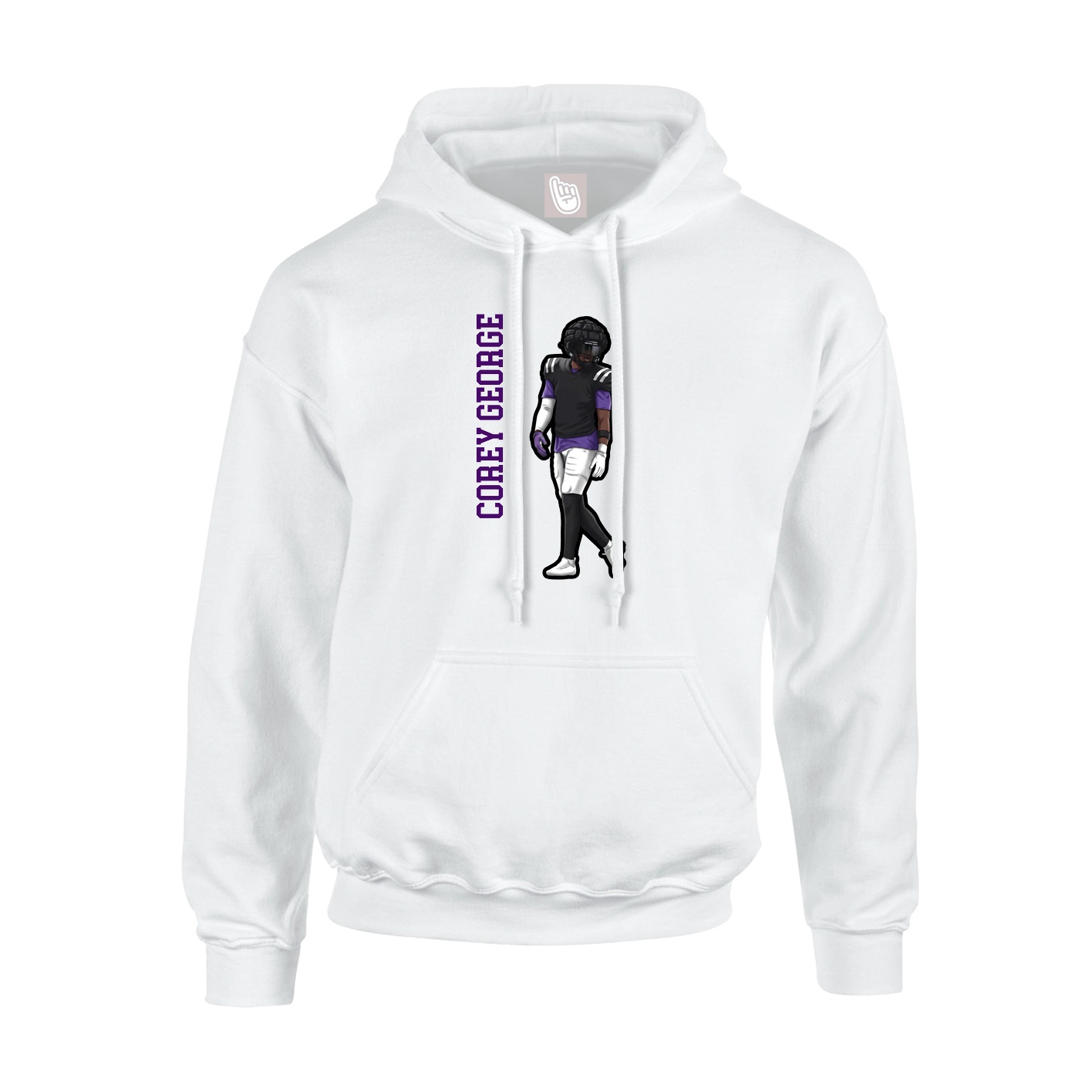 Hoodie — Name Vertical in White