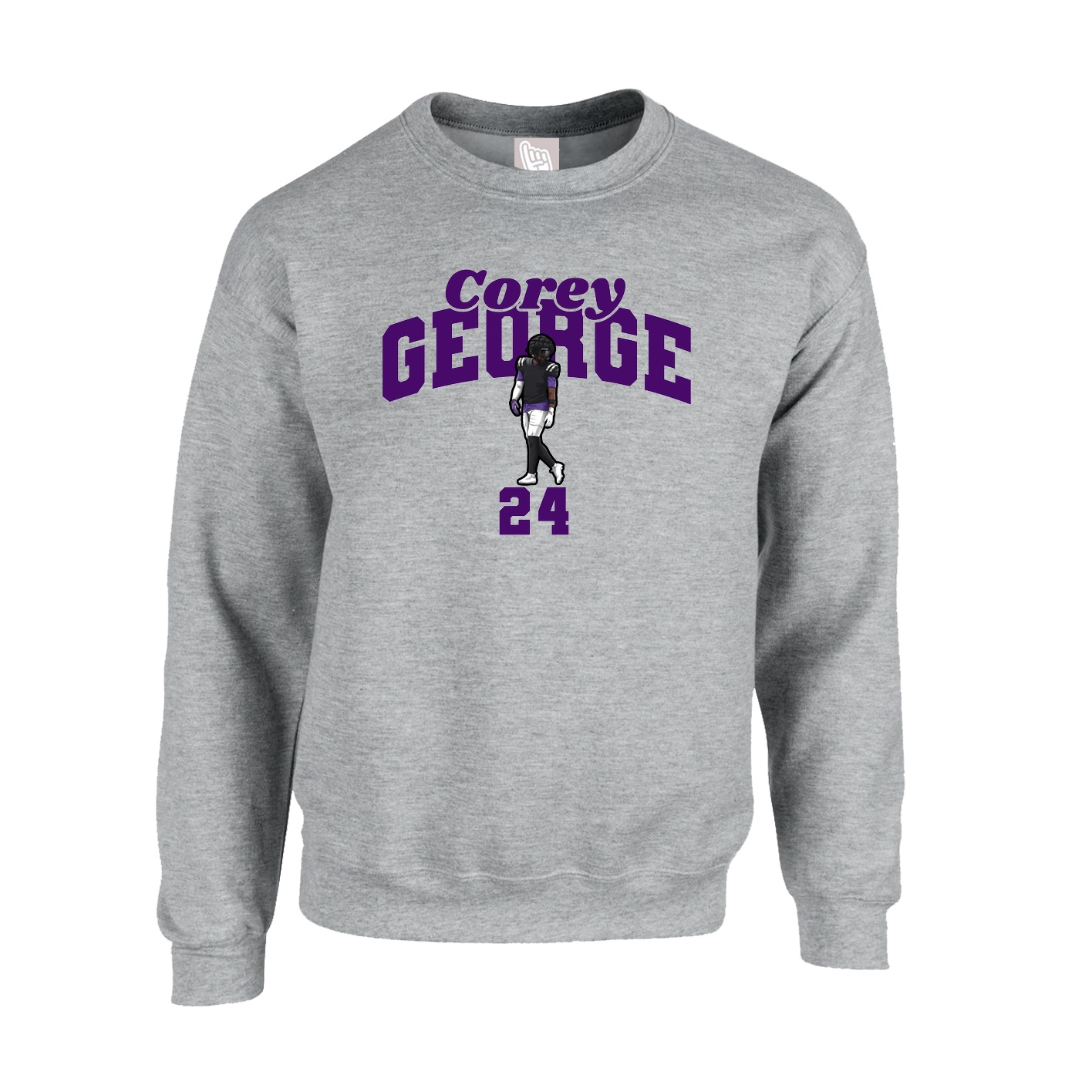 Fleece Crew — Signature Arch in Grey