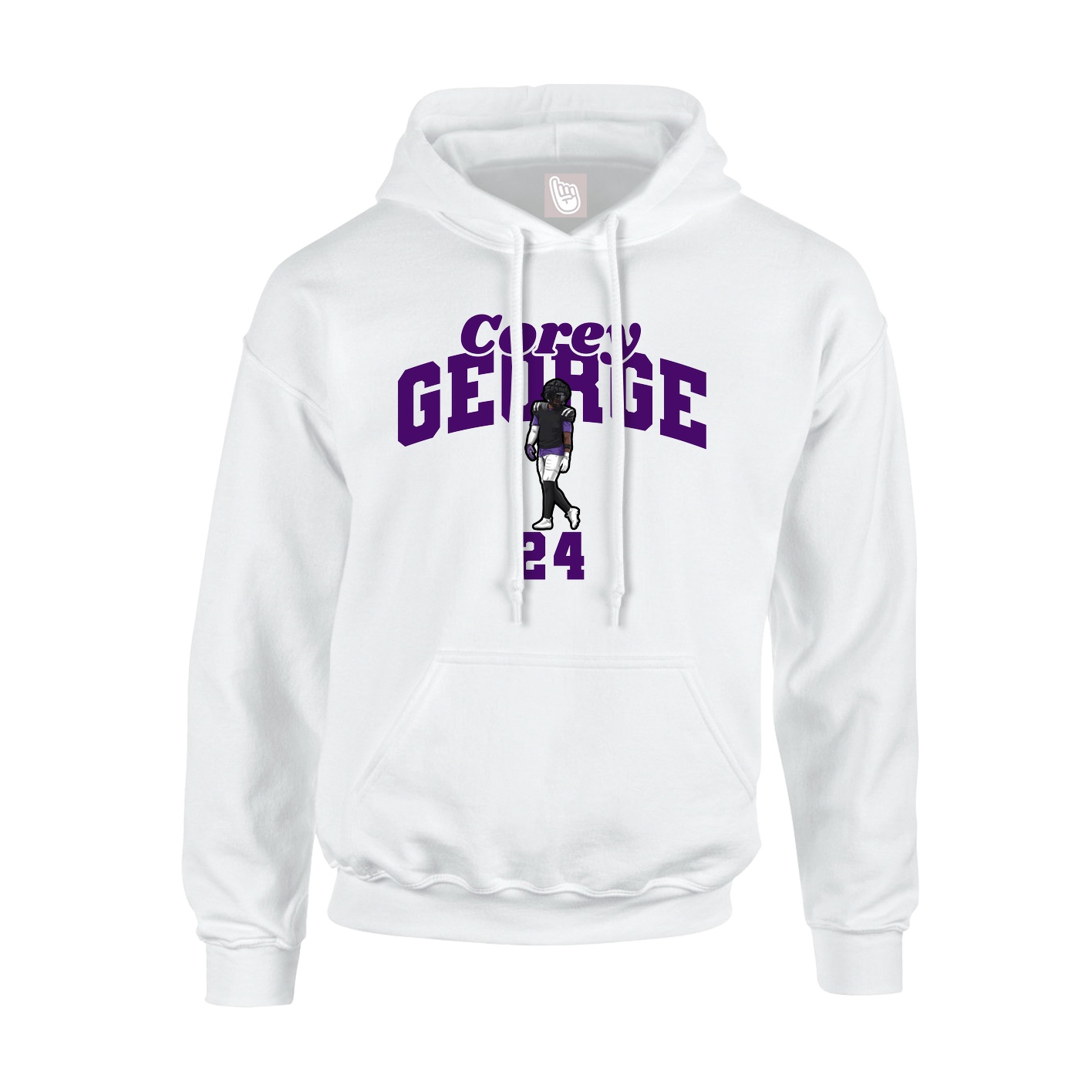 Youth Hoodie — Signature Arch in White