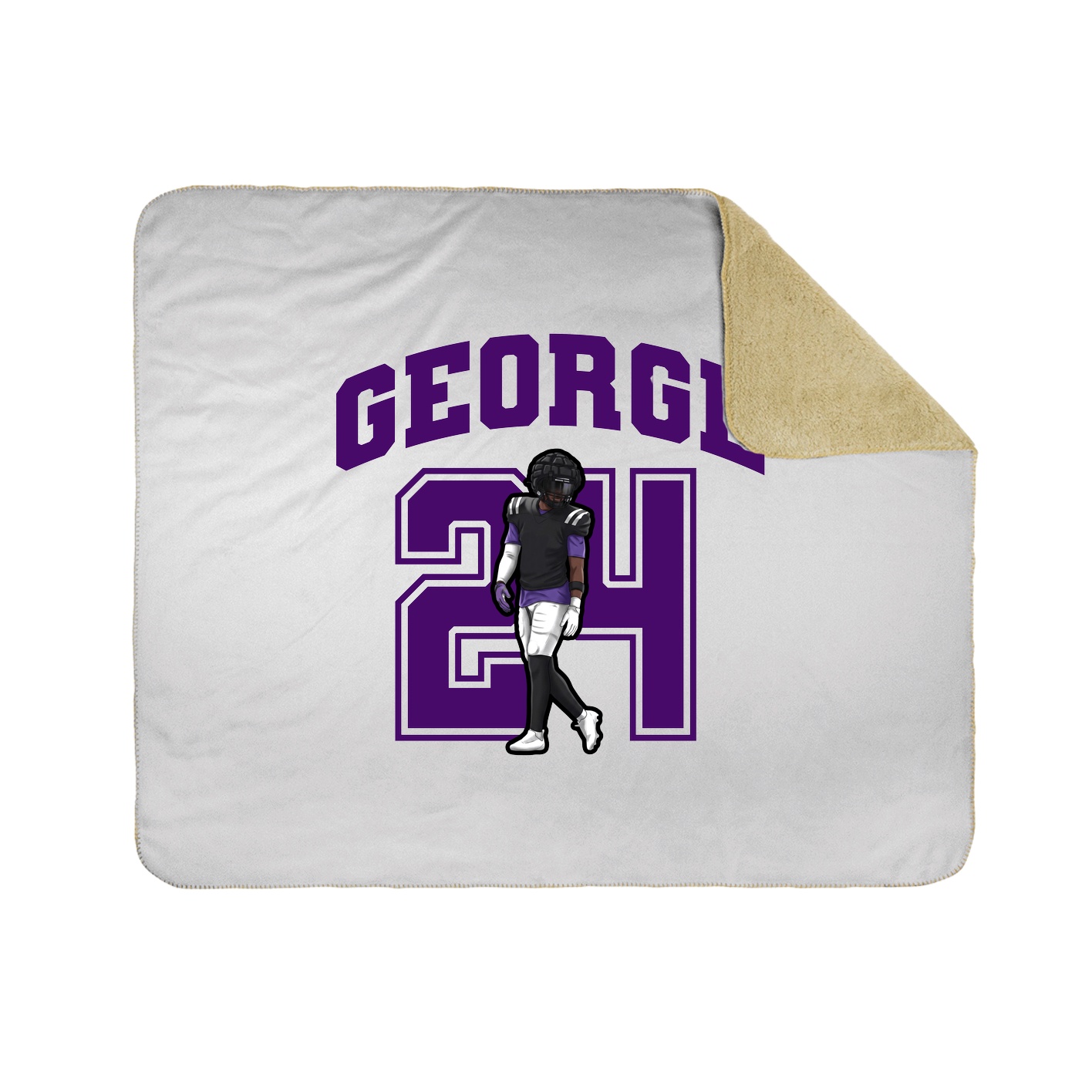 Throw Blanket — Number in White
