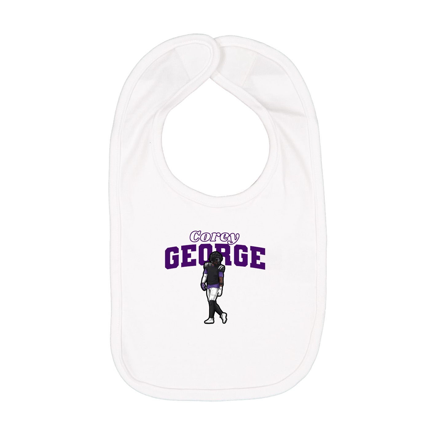 Infant Bib — Name Arch in White