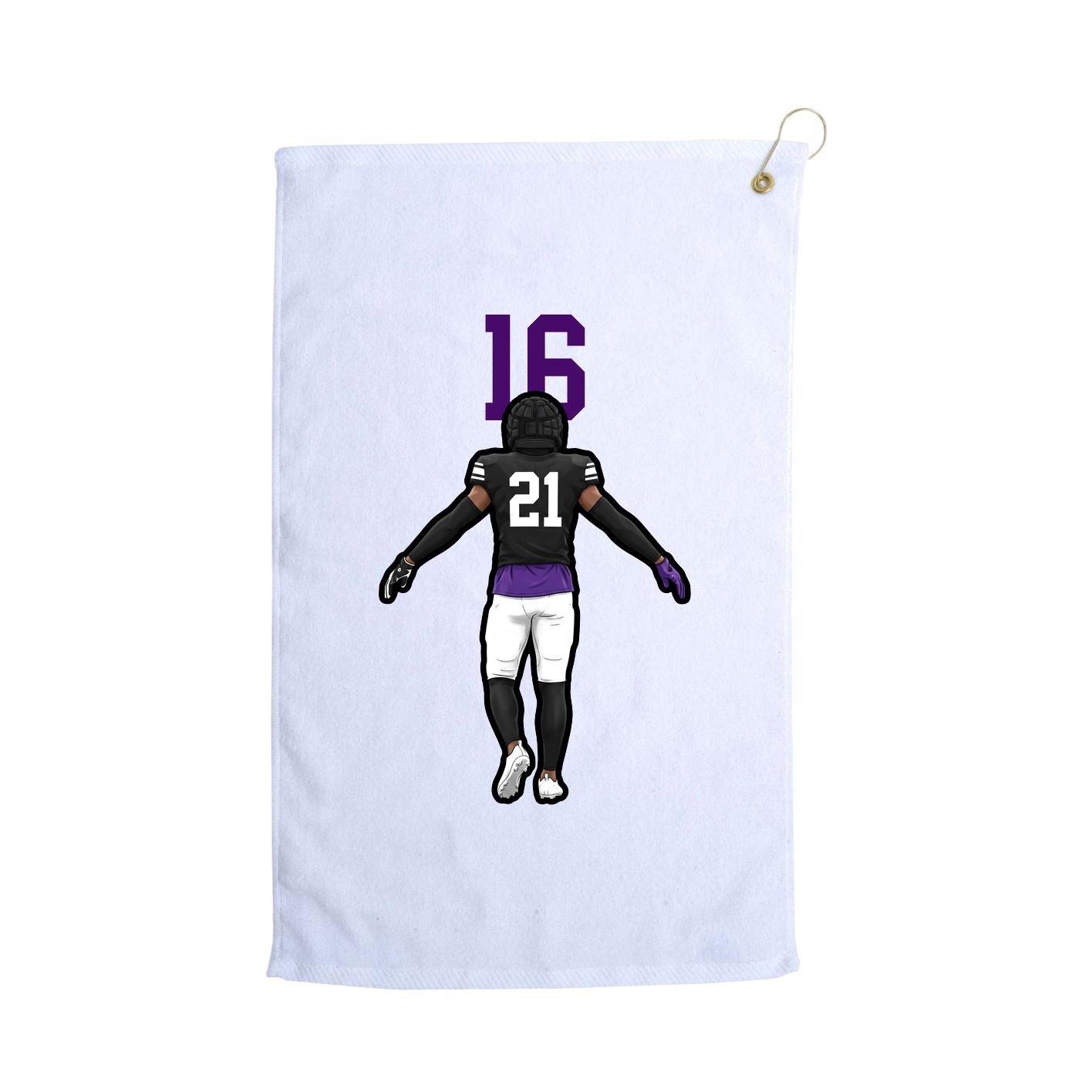 Golf Towel — Number Top in White
