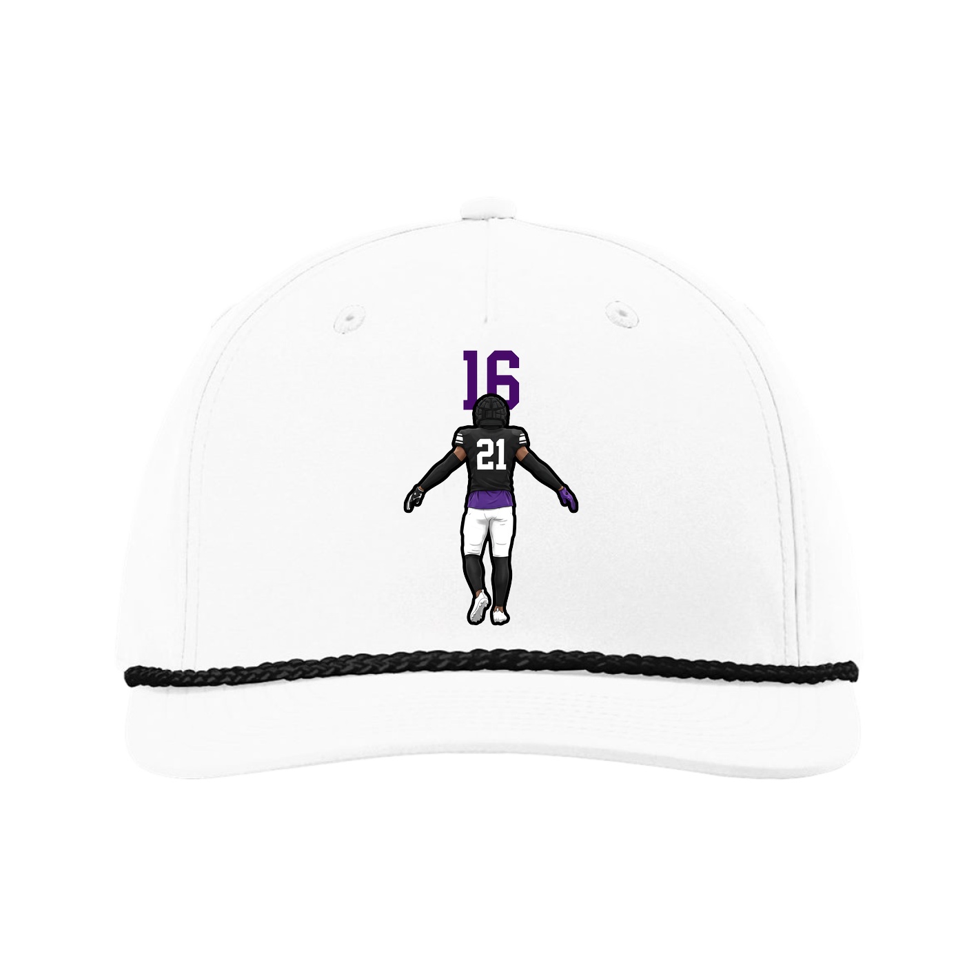 Five-Panel Classic Rope Cap — Number Top in White
