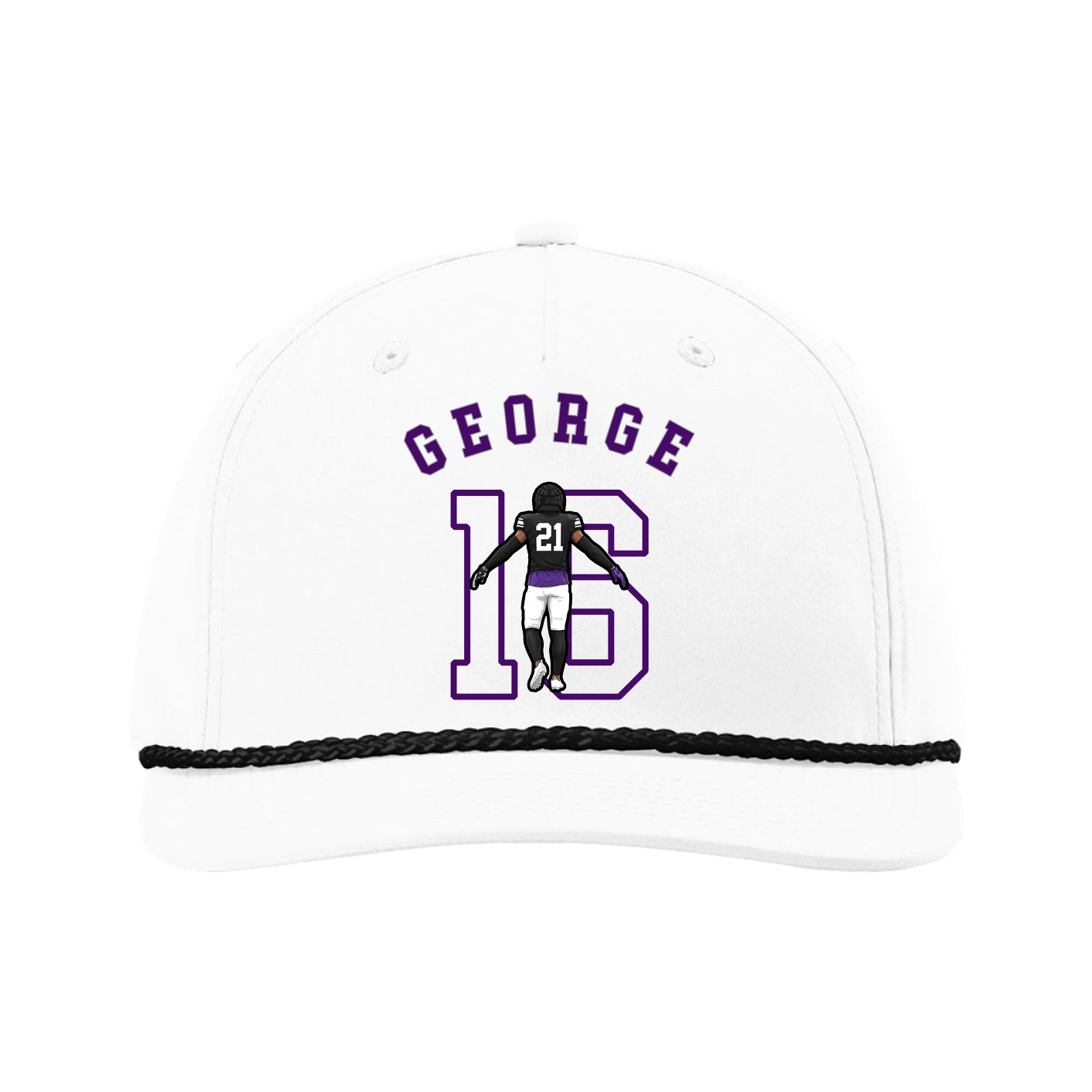 Five-Panel Classic Rope Cap — Shirsey Arch in White