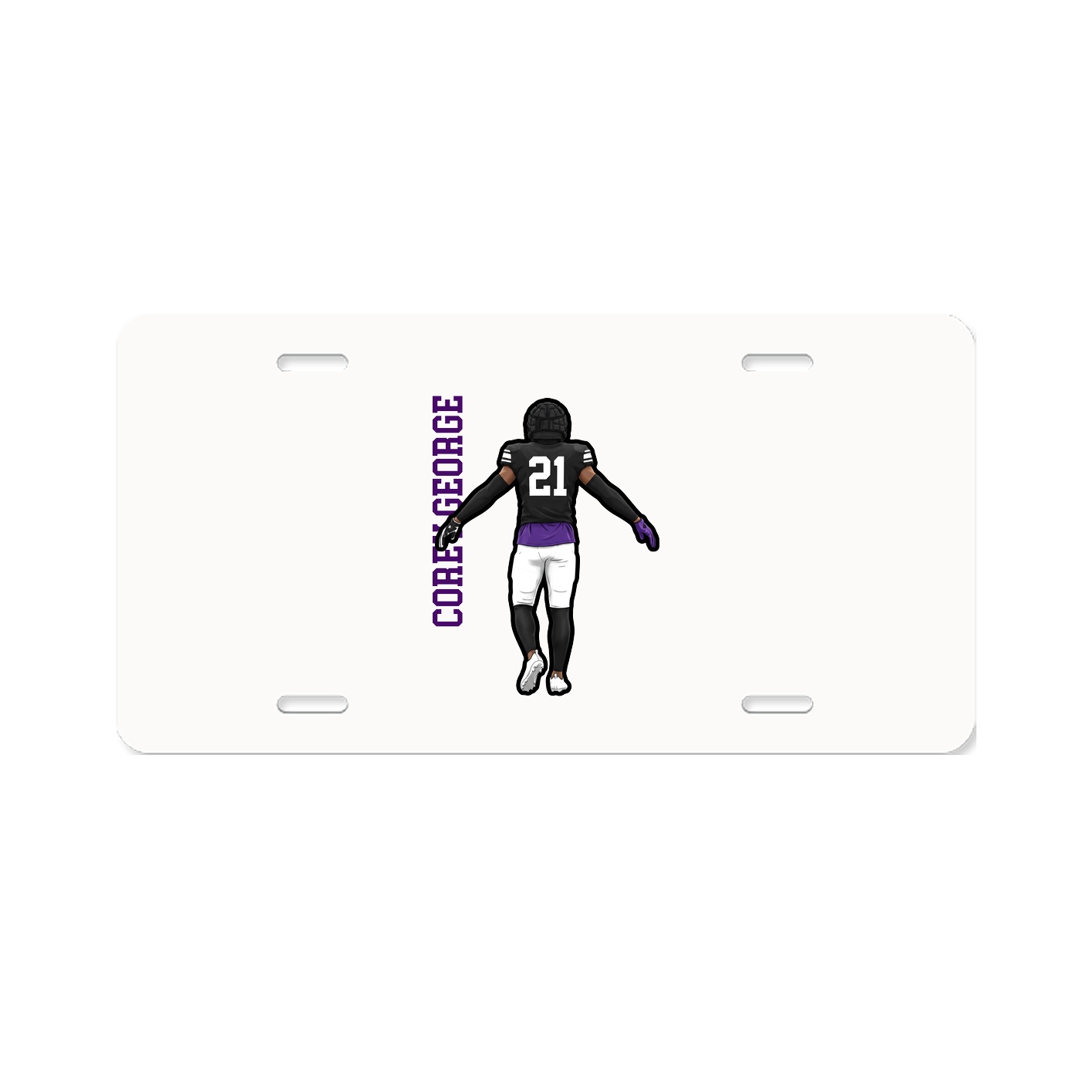 License Plate — Name Vertical in Classic