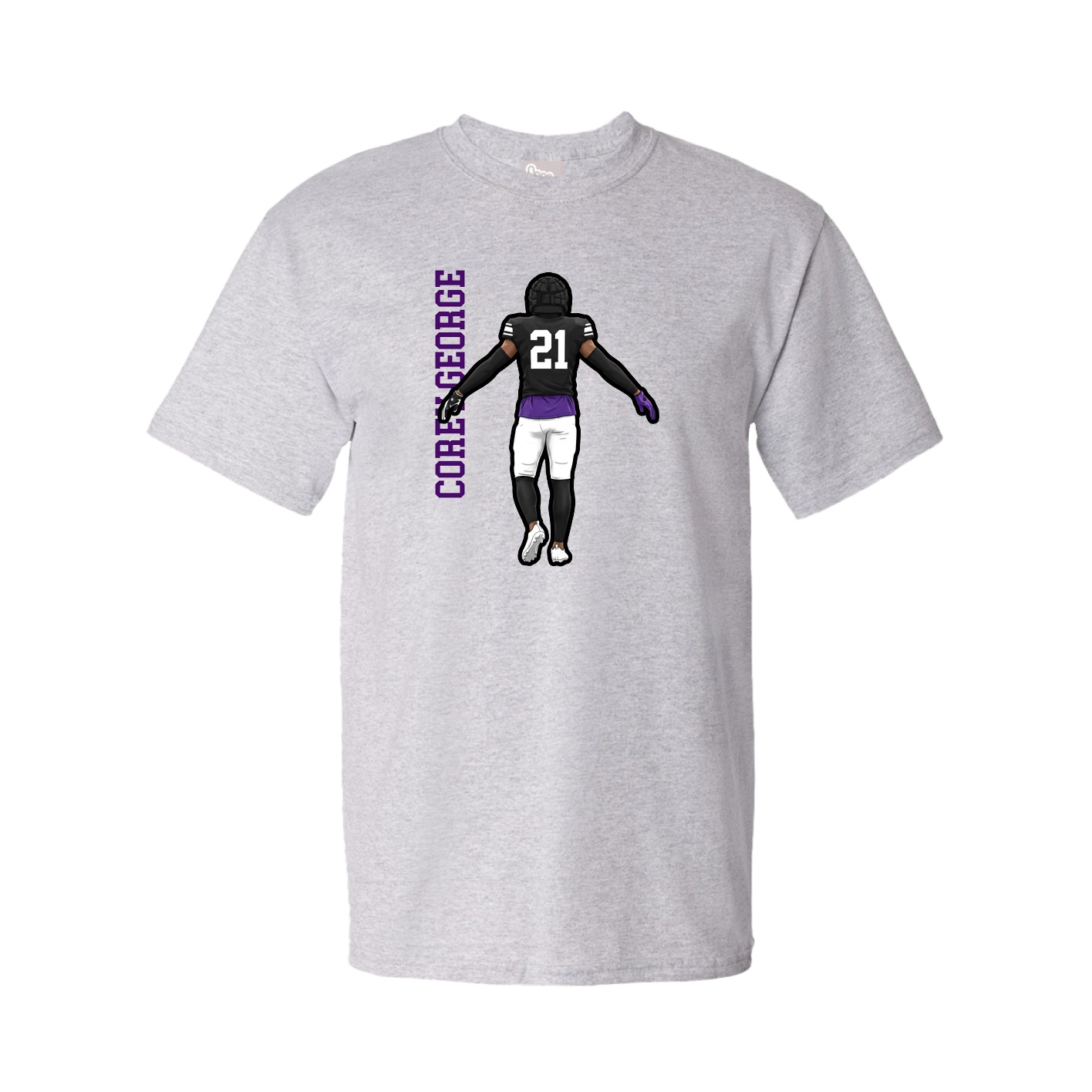 Youth Tee — Name Vertical in Grey