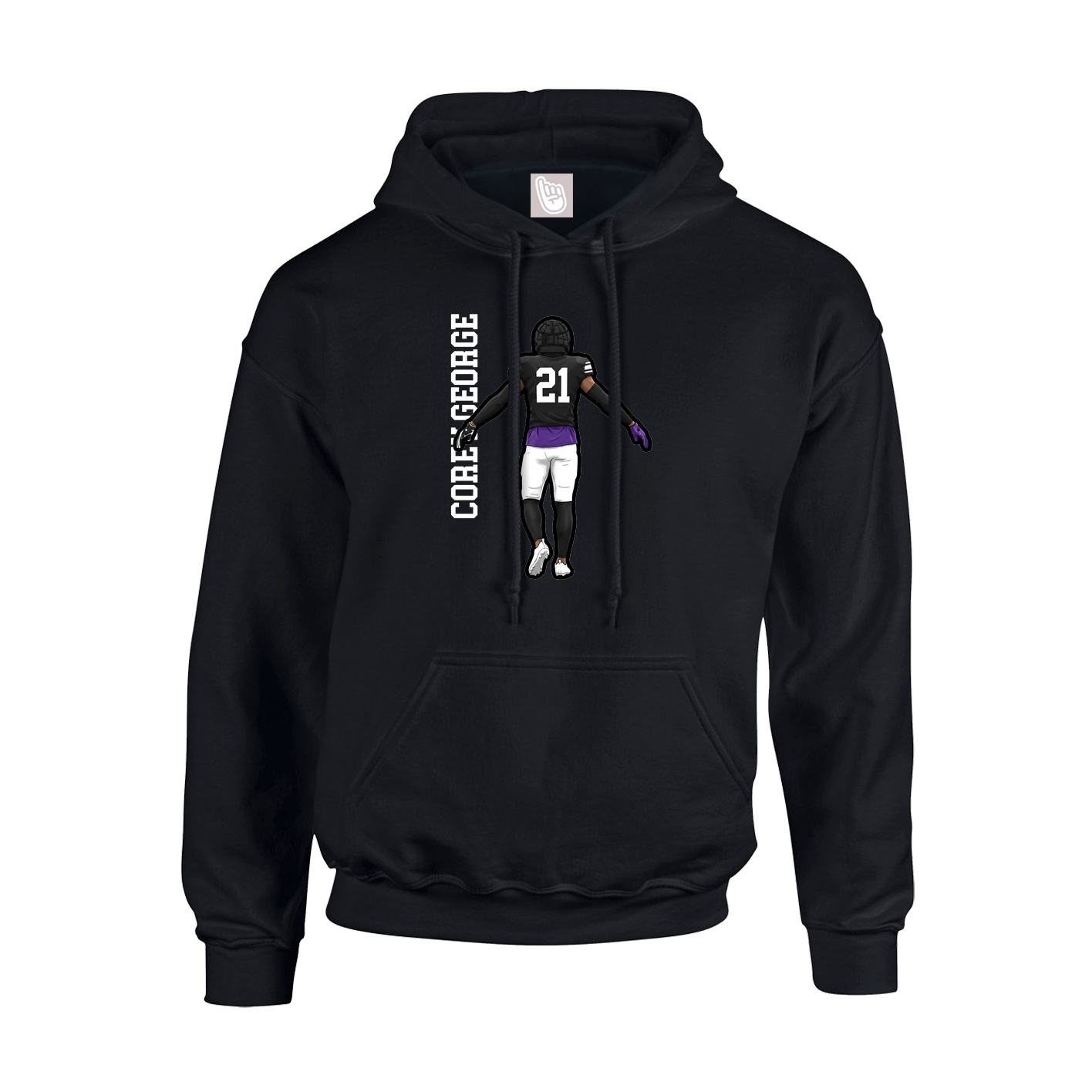 Hoodie — Name Vertical in Black
