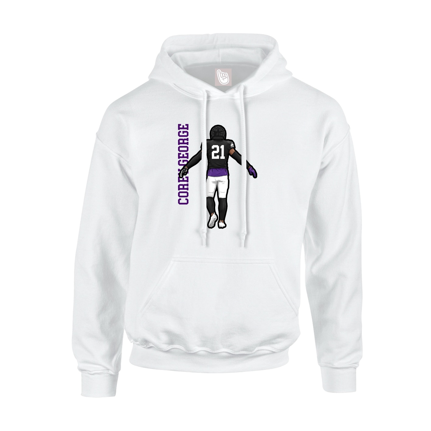 Youth Hoodie — Name Vertical in White