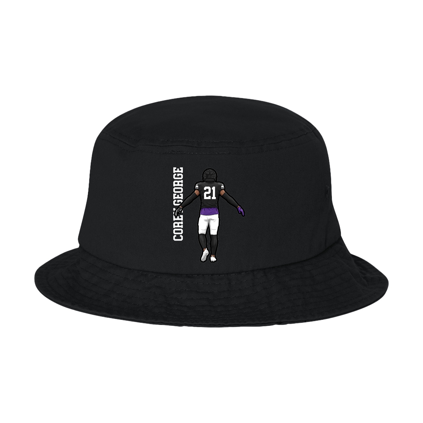 Bucket Cap — Name Vertical in Black