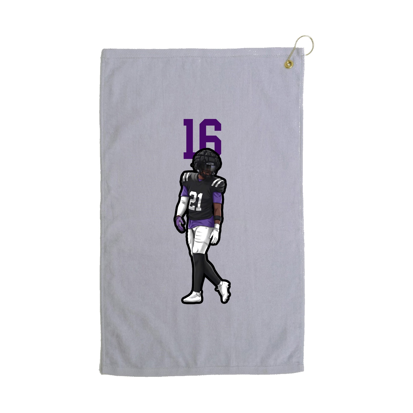 Golf Towel — Number Top in Grey