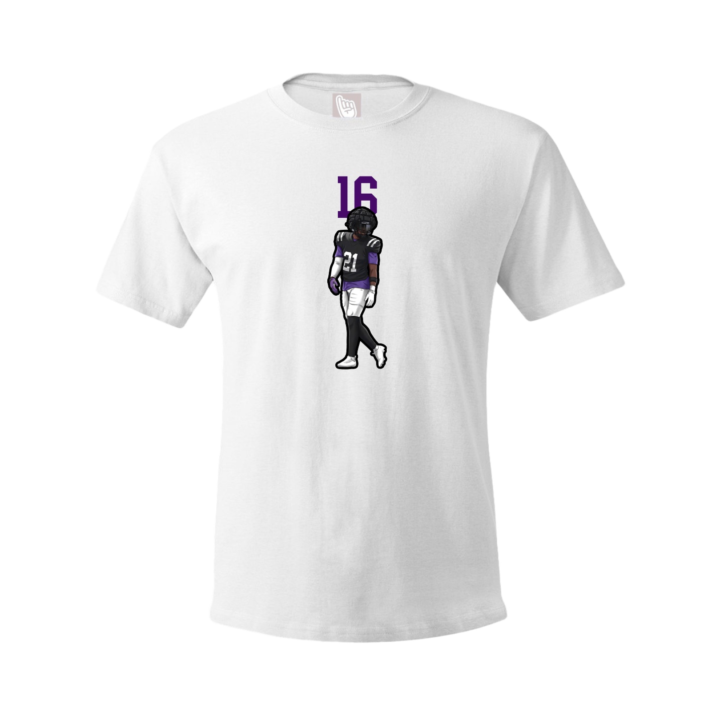 Youth Tee — Number Top in White