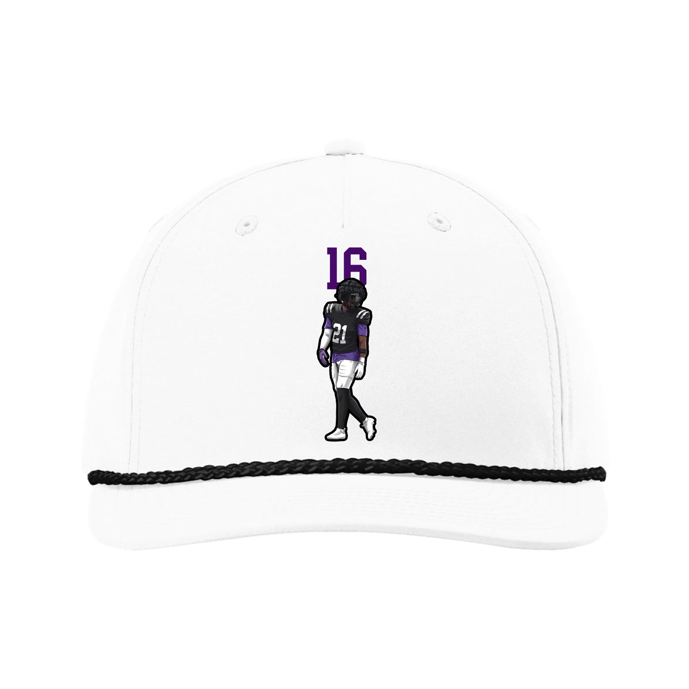 Five-Panel Classic Rope Cap — Number Top in White