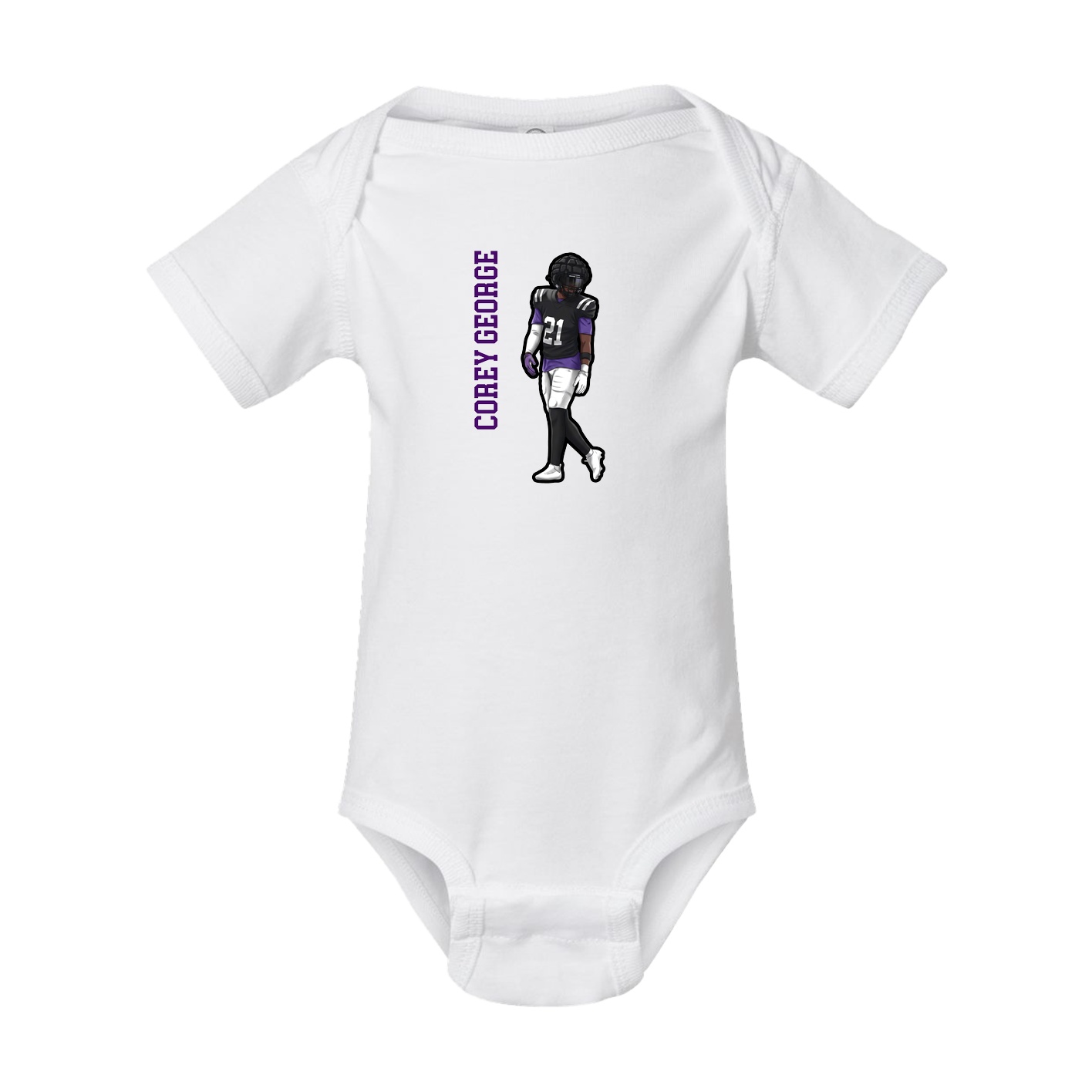 Baby Onesie — Name Vertical in White