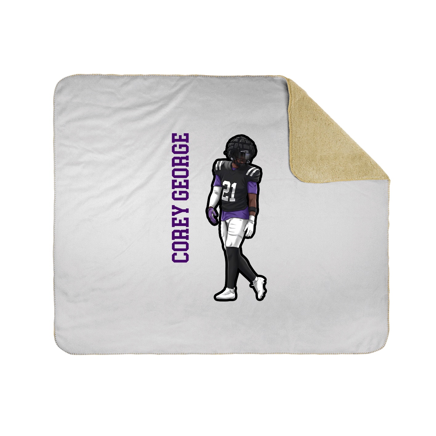 Throw Blanket — Name Vertical in White