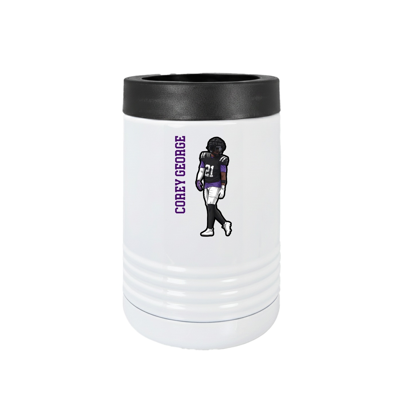 Beverage Holder — Name Vertical in White