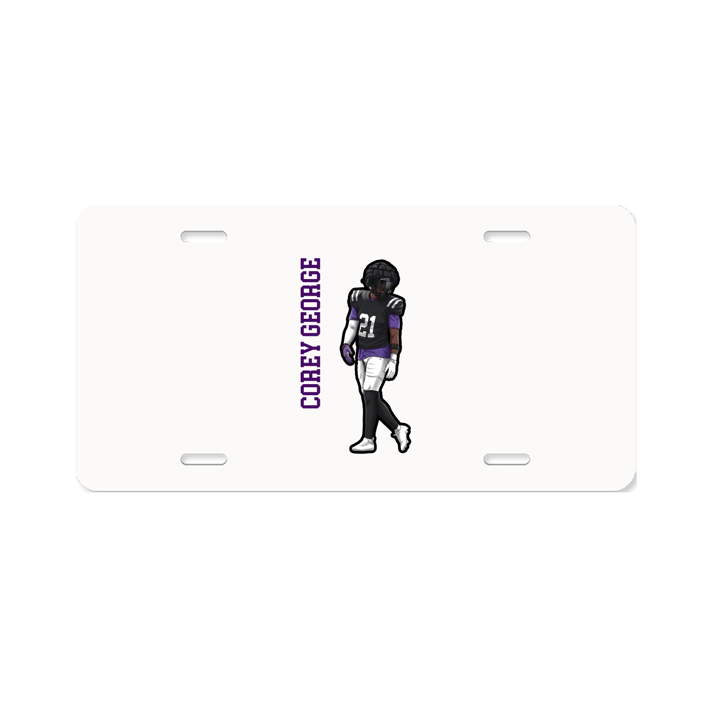 License Plate — Name Vertical in Classic