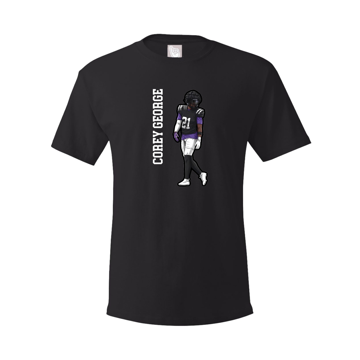 Youth Tee — Name Vertical in Black
