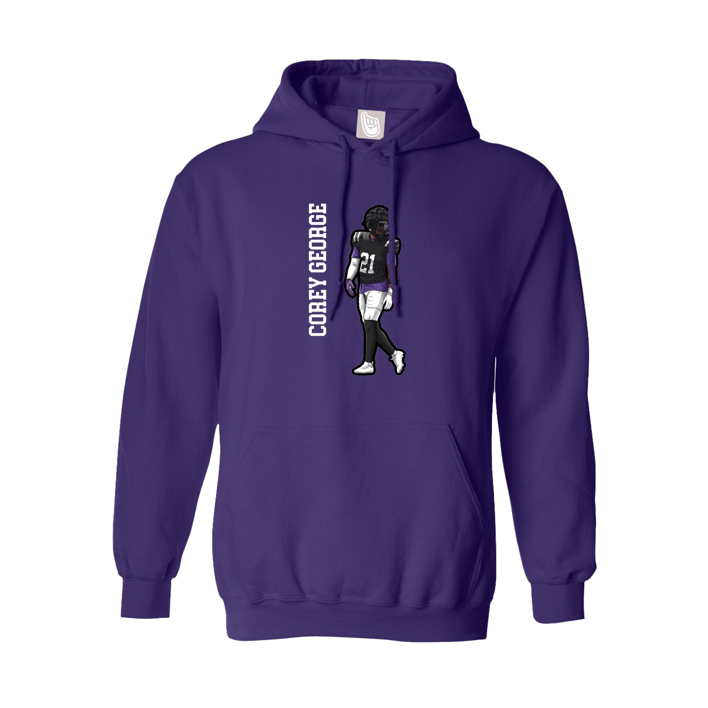 Youth Hoodie — Name Vertical in Purple