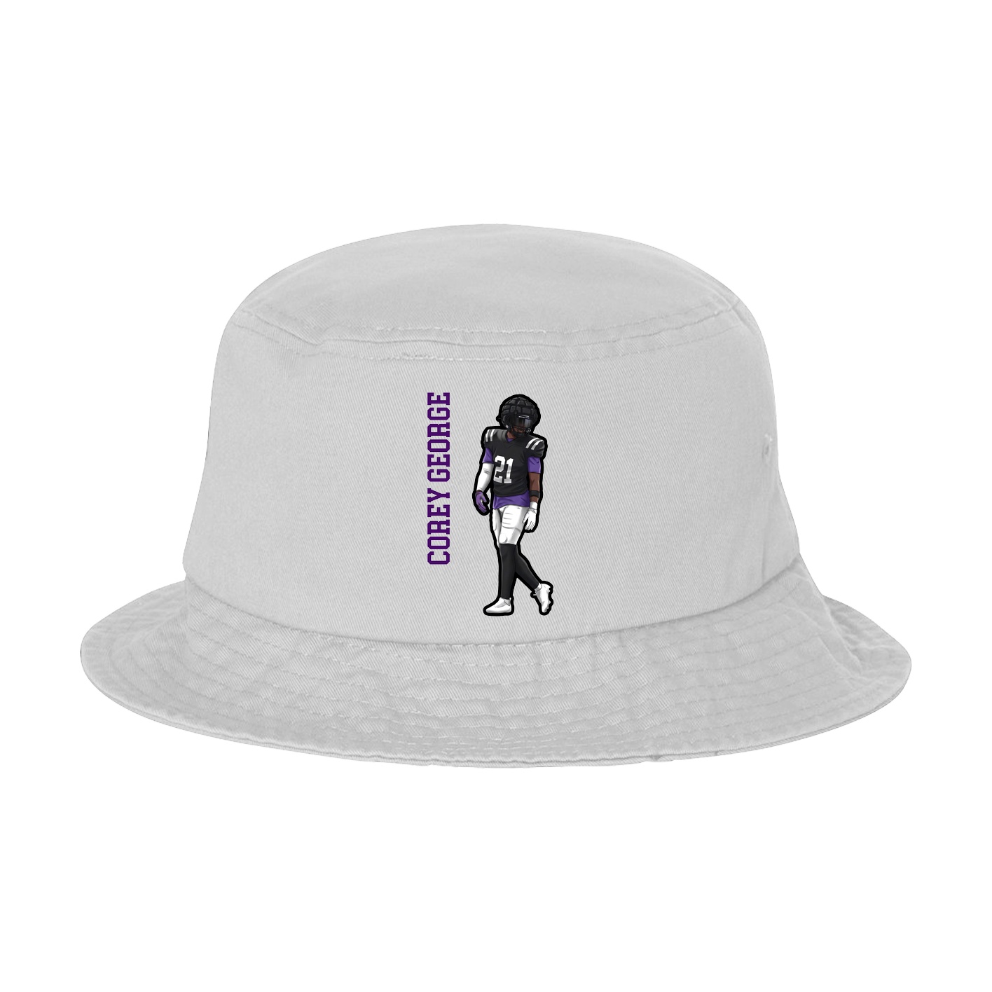 Bucket Cap — Name Vertical in White