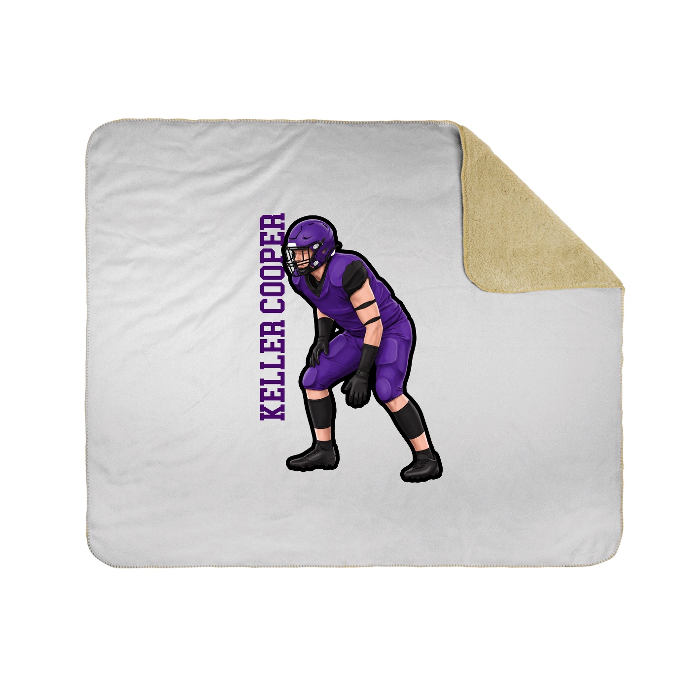 Throw Blanket — Name Vertical in White