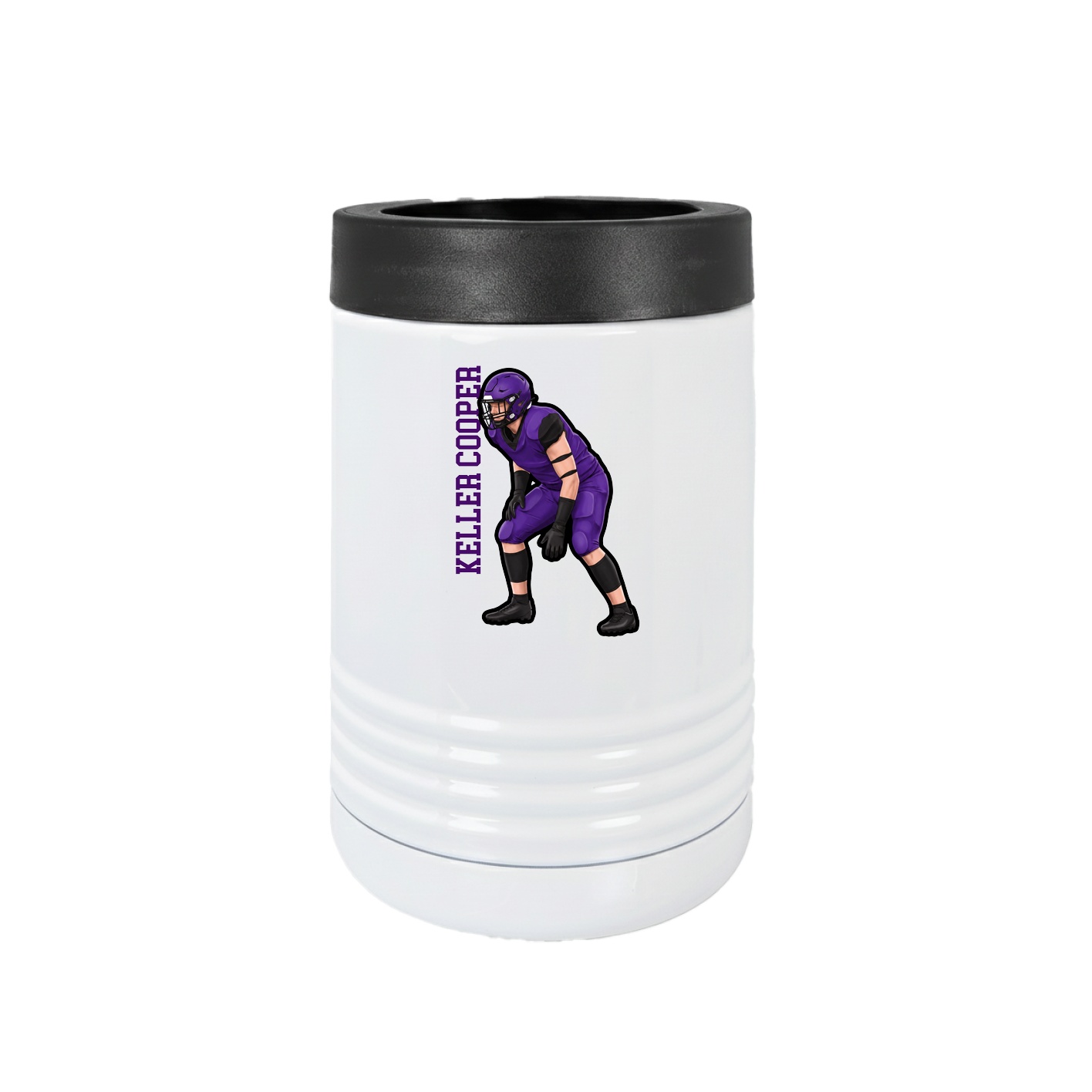 Beverage Holder — Name Vertical in White