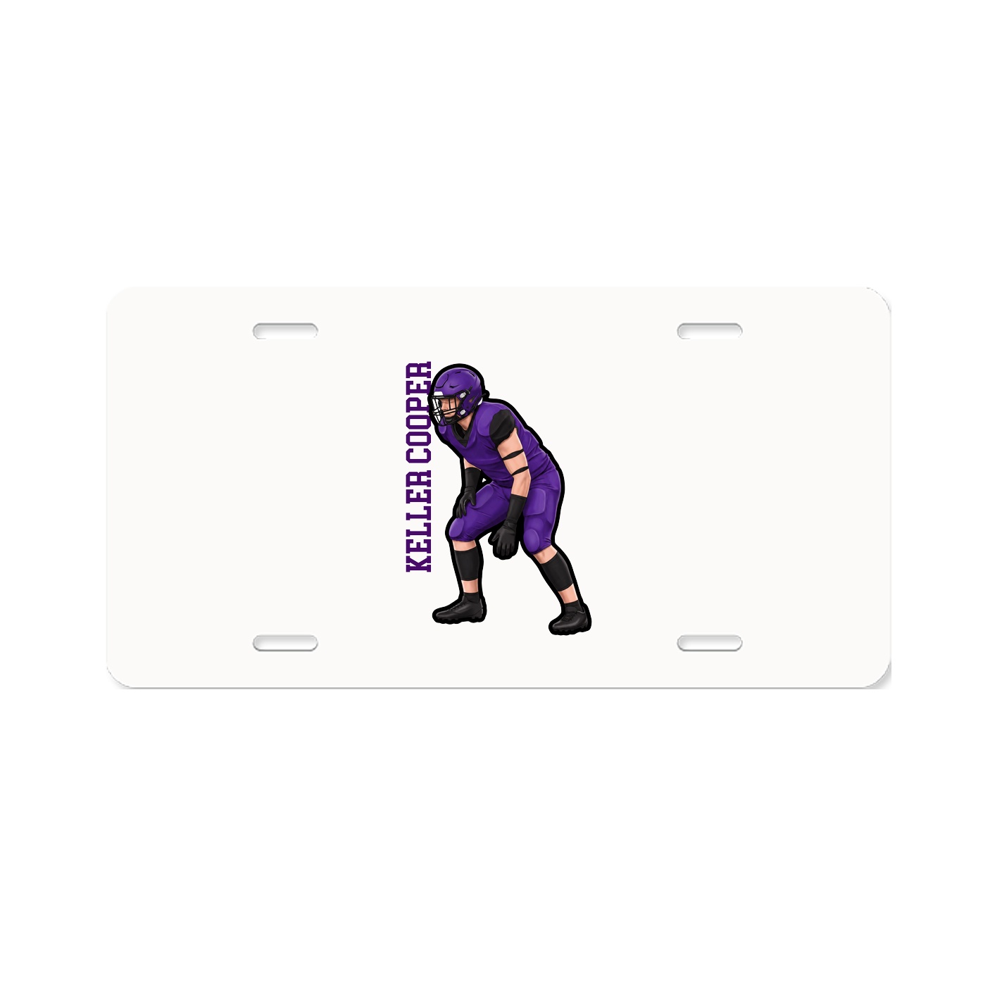 License Plate — Name Vertical in Classic