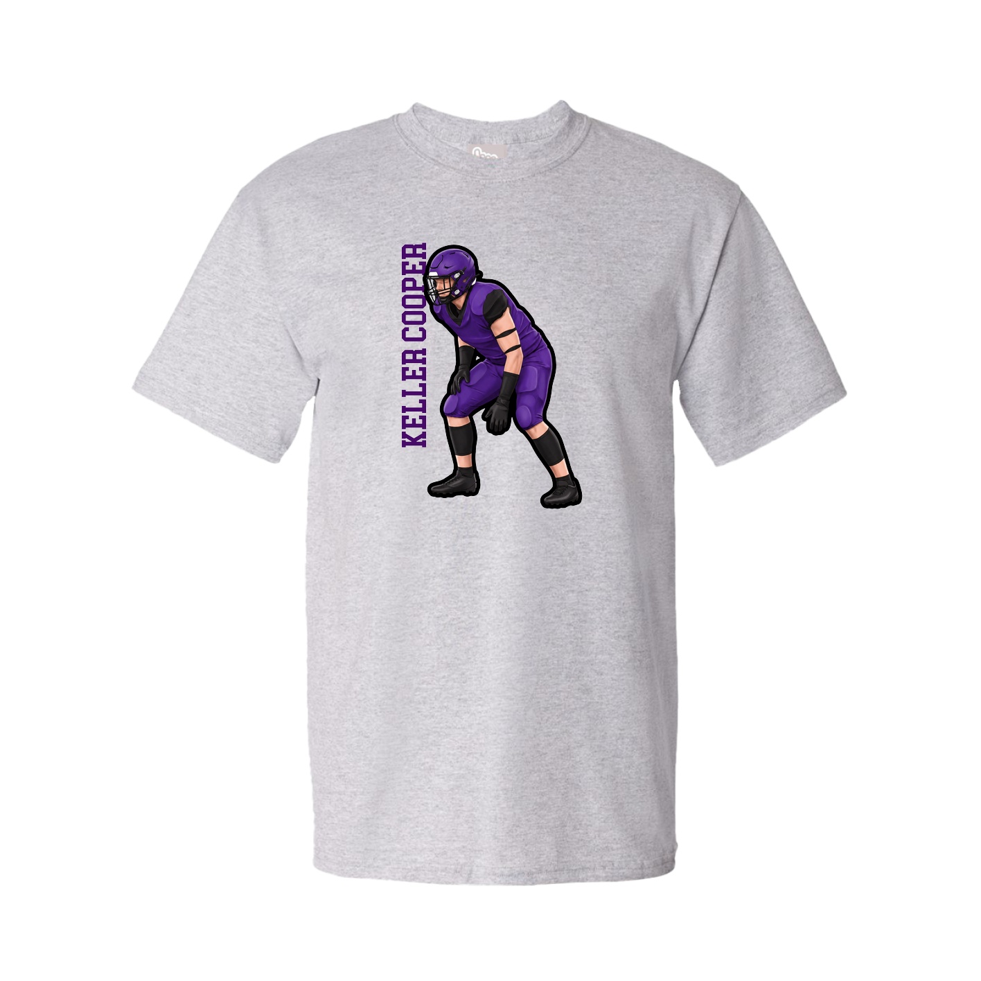 Tee — Name Vertical in Grey