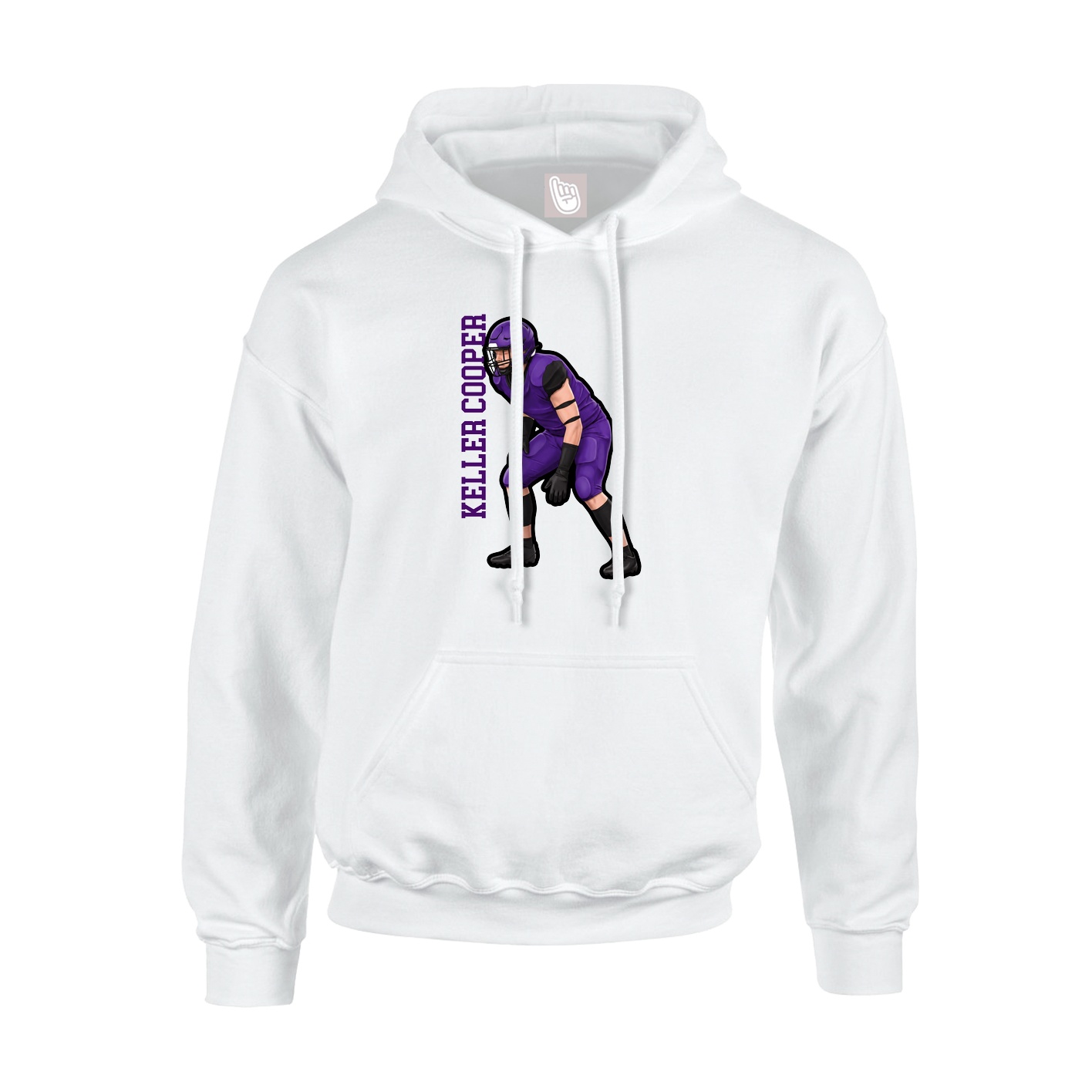 Hoodie — Name Vertical in White