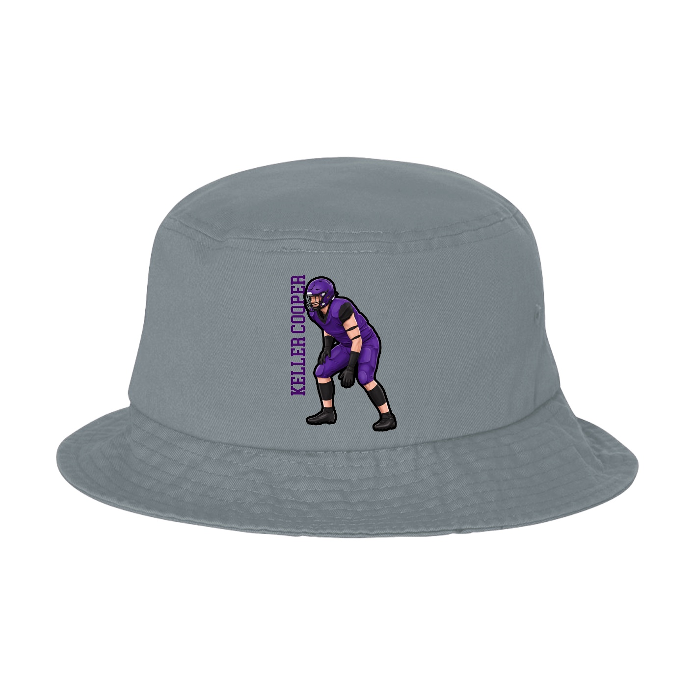 Bucket Cap — Name Vertical in Grey