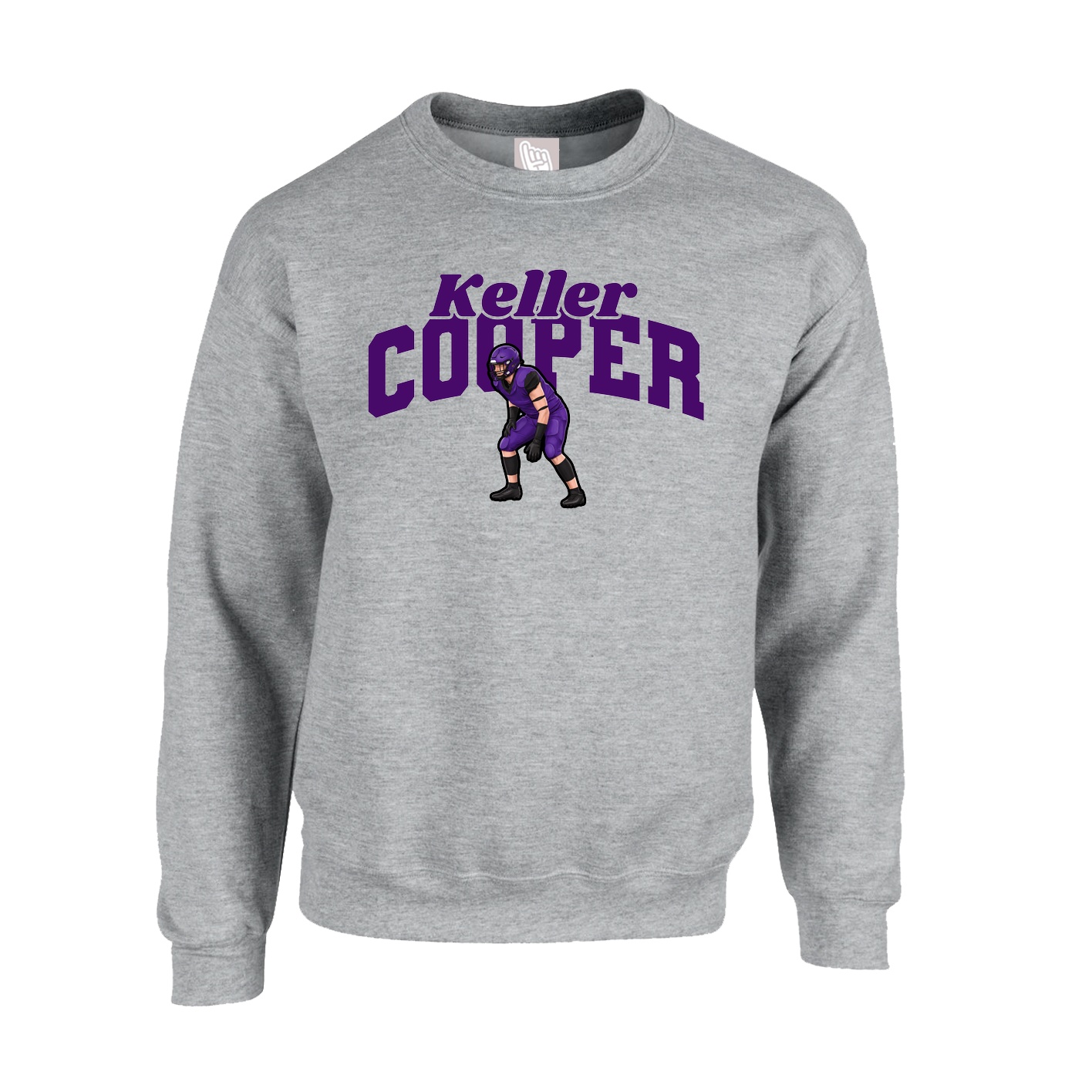 Fleece Crew — Signature Arch in Grey