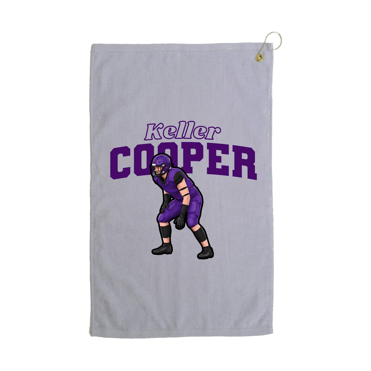Golf Towel — Name Arch in Grey