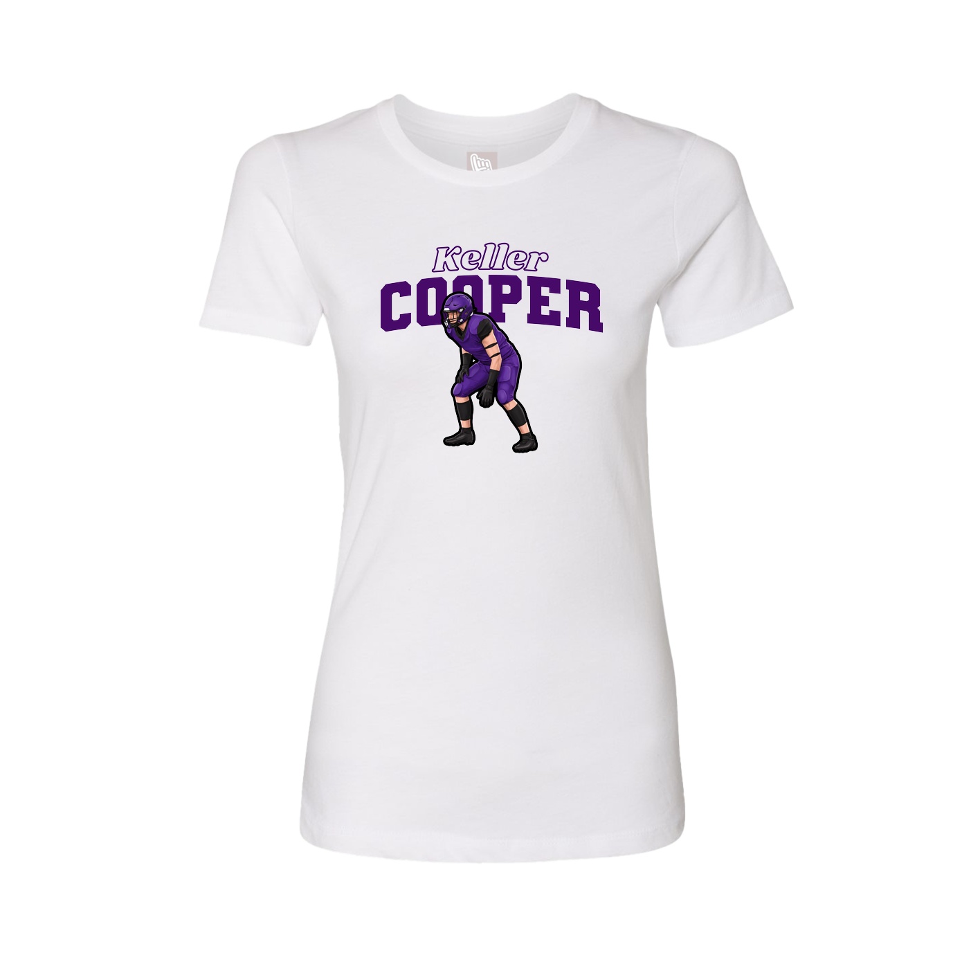 Fitted Women's Tee — Name Arch in White
