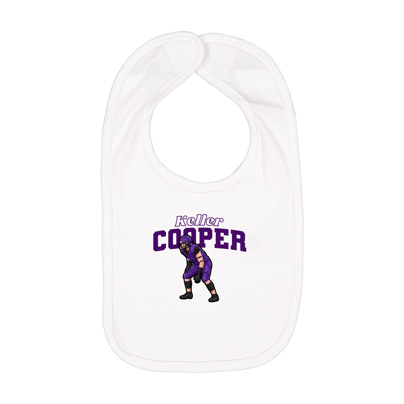 Infant Bib — Name Arch in White