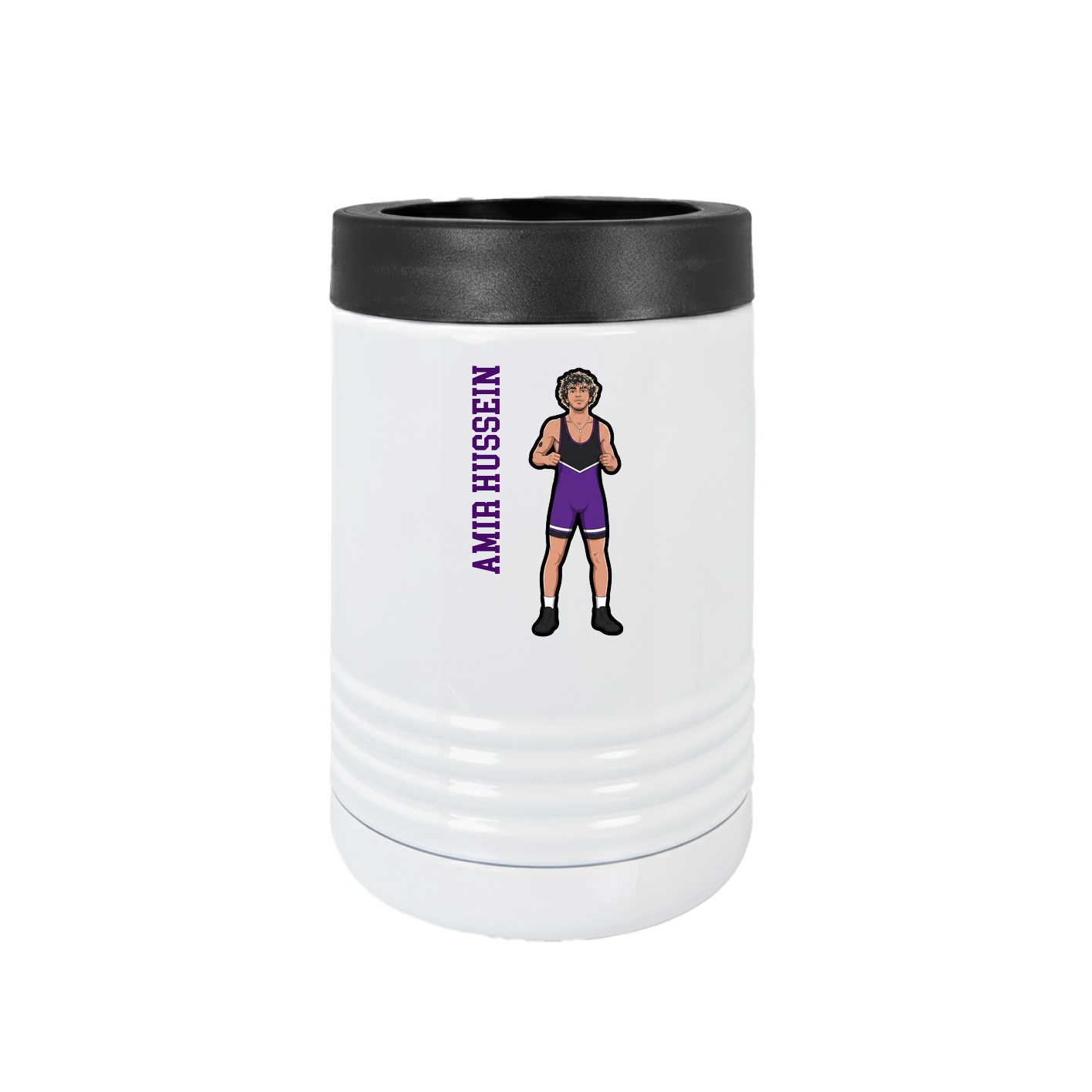 Beverage Holder — Name Vertical in White
