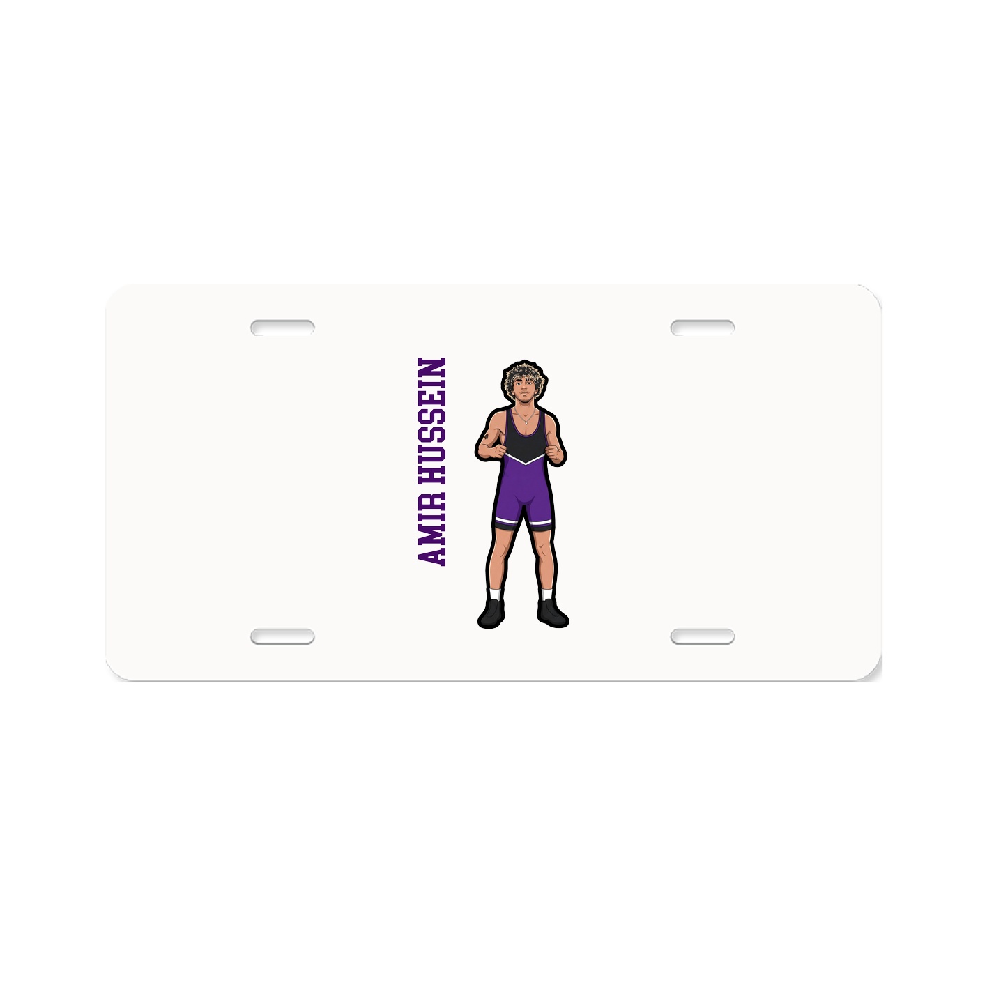License Plate — Name Vertical in Classic