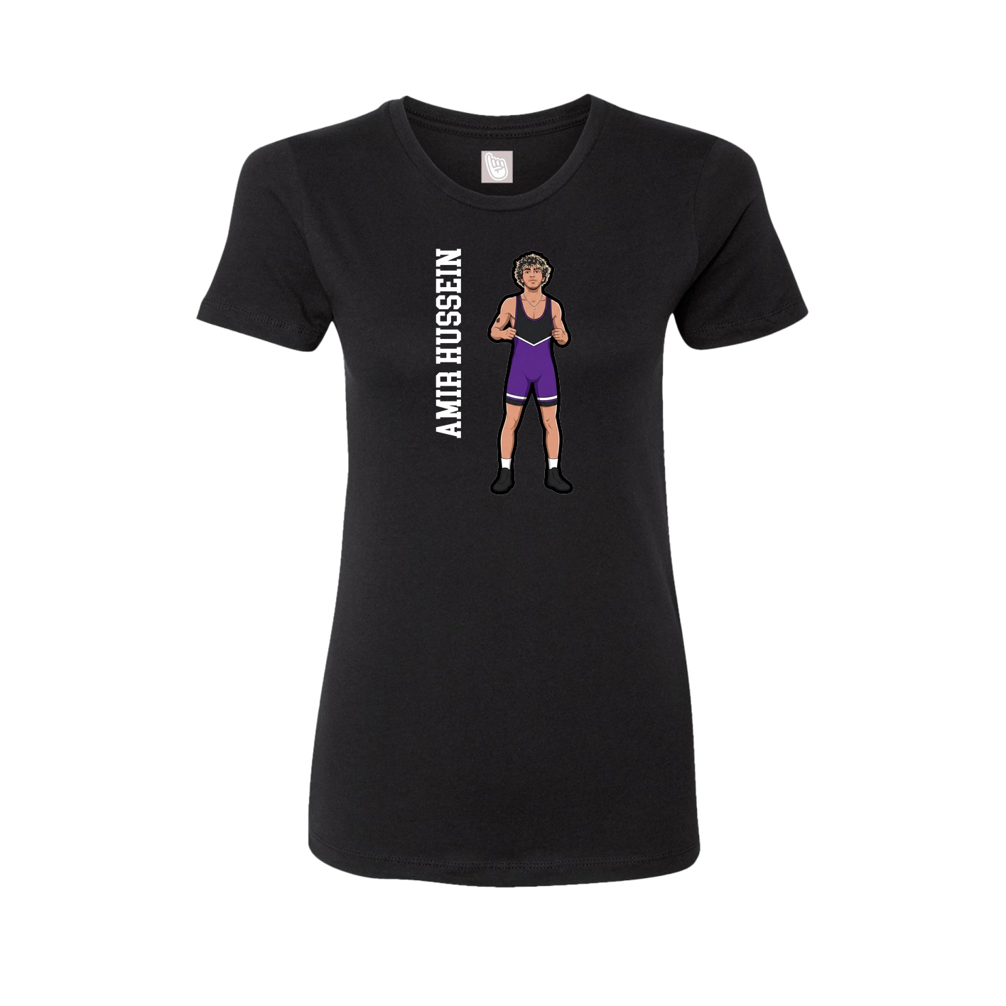Womens Tee — Name Vertical in Black