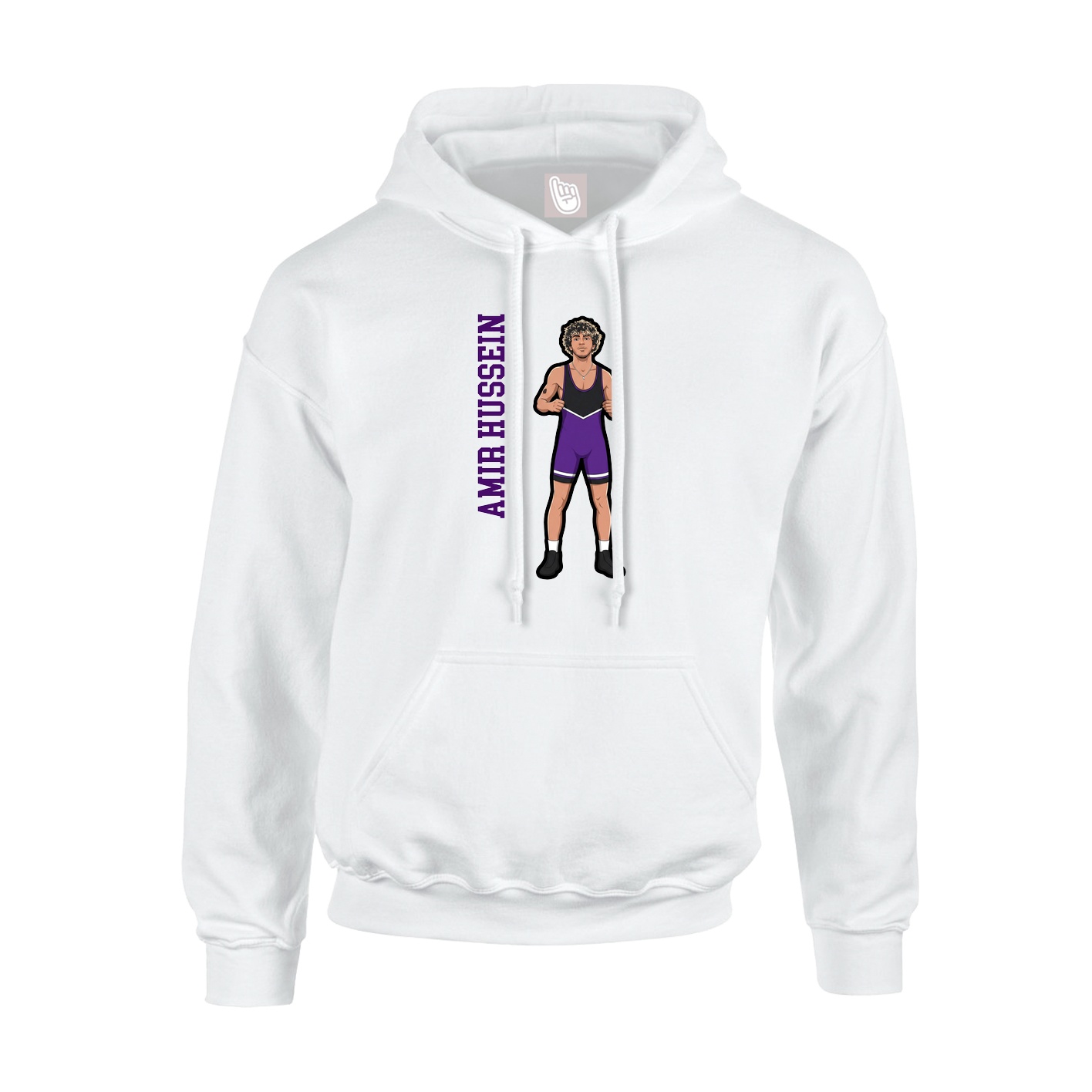 Hoodie — Name Vertical in White