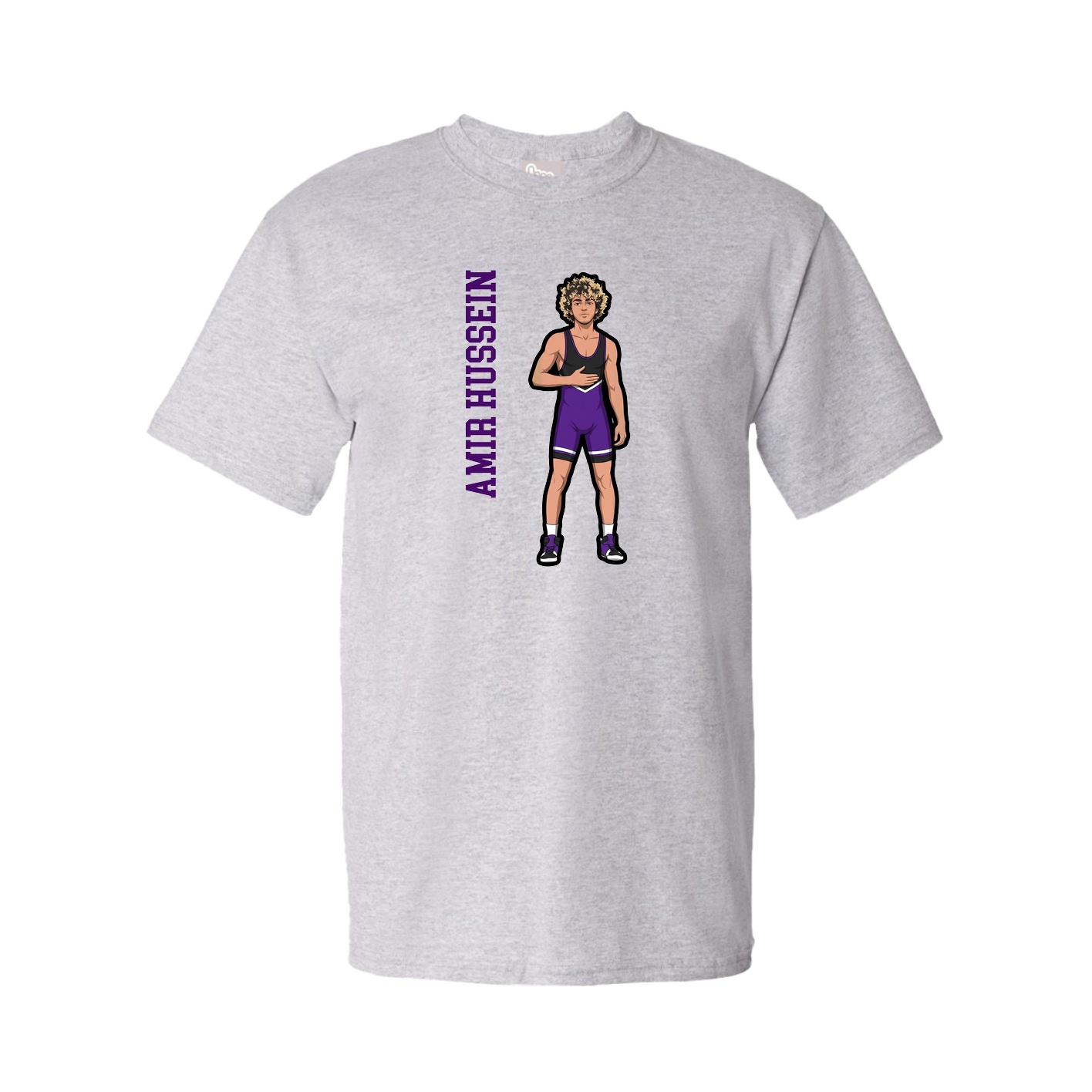 Tee — Name Vertical in Grey