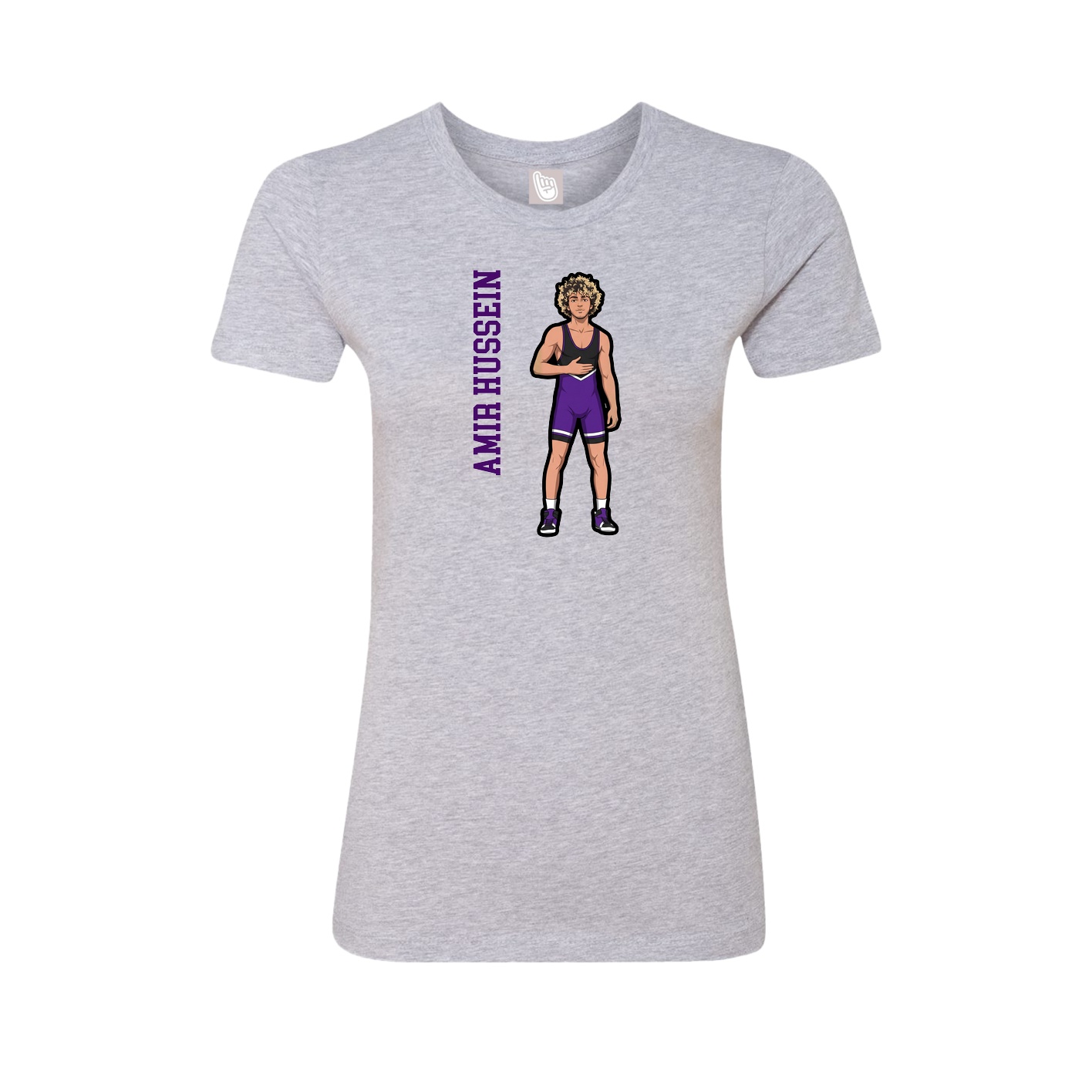 Womens Tee — Name Vertical in Grey