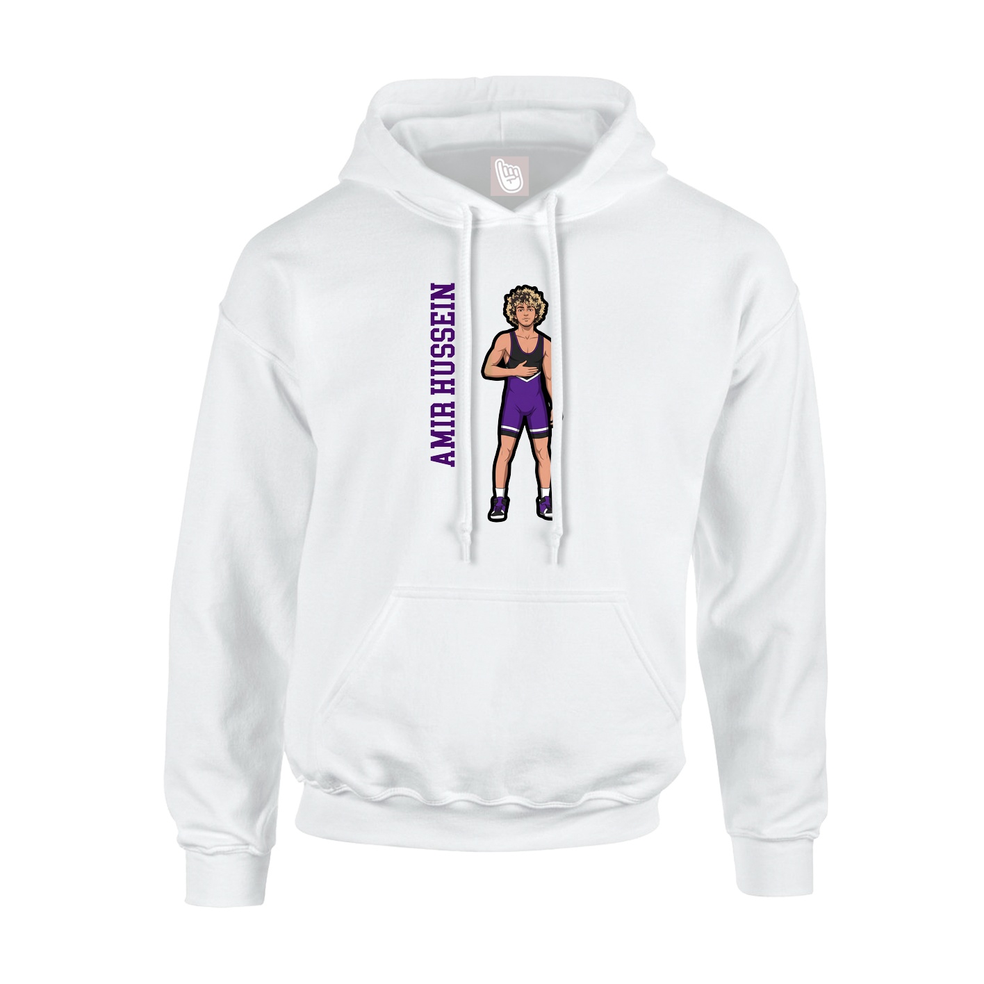 Hoodie — Name Vertical in White
